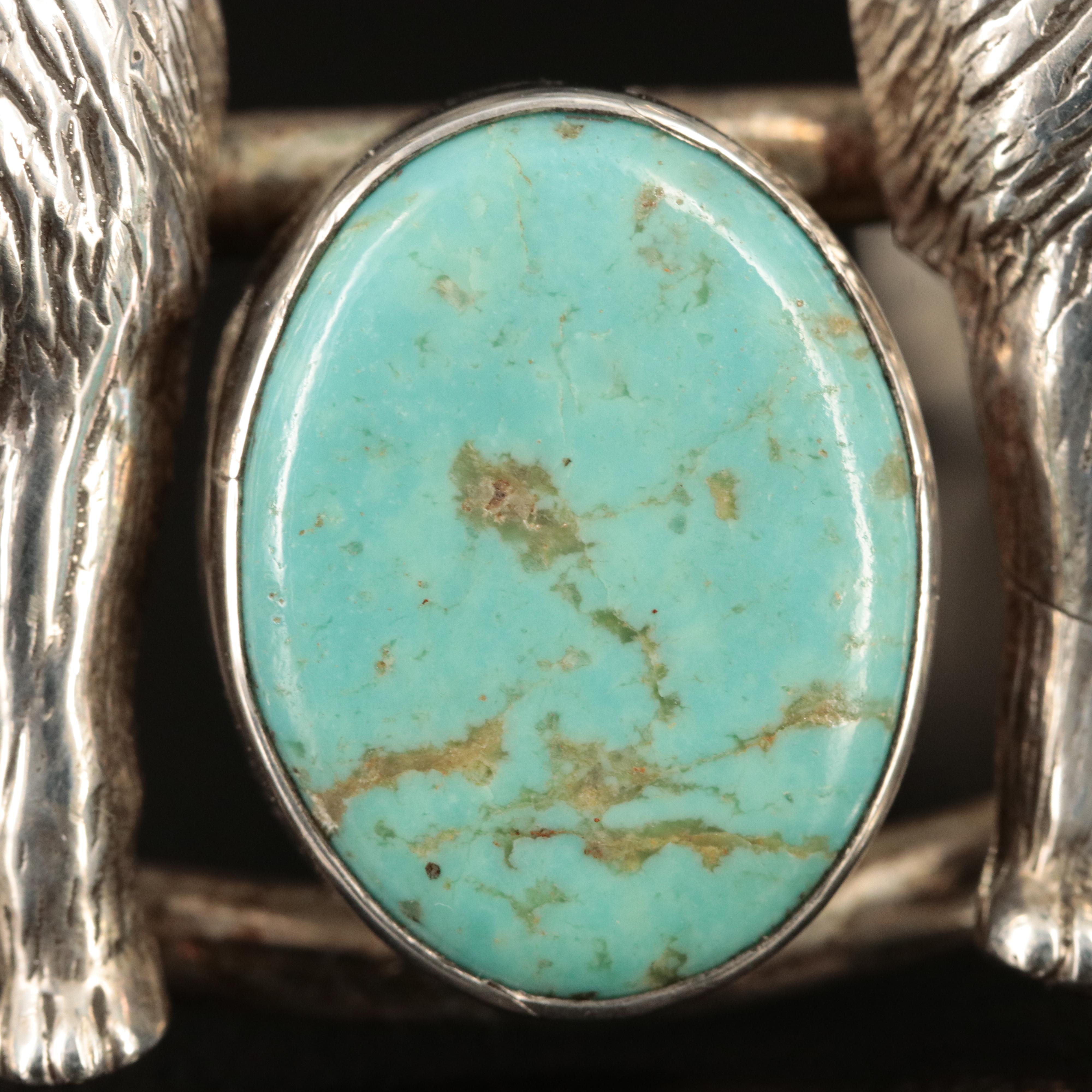 Carol Felley Sterling Turquoise Wolf Cuff
