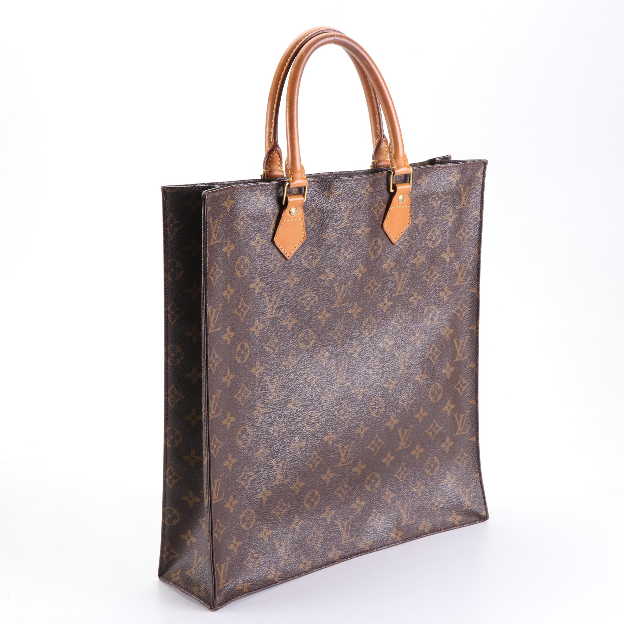 Louis Vuitton Sac Plat Tote in Monogram Canvas and Vachetta Leather