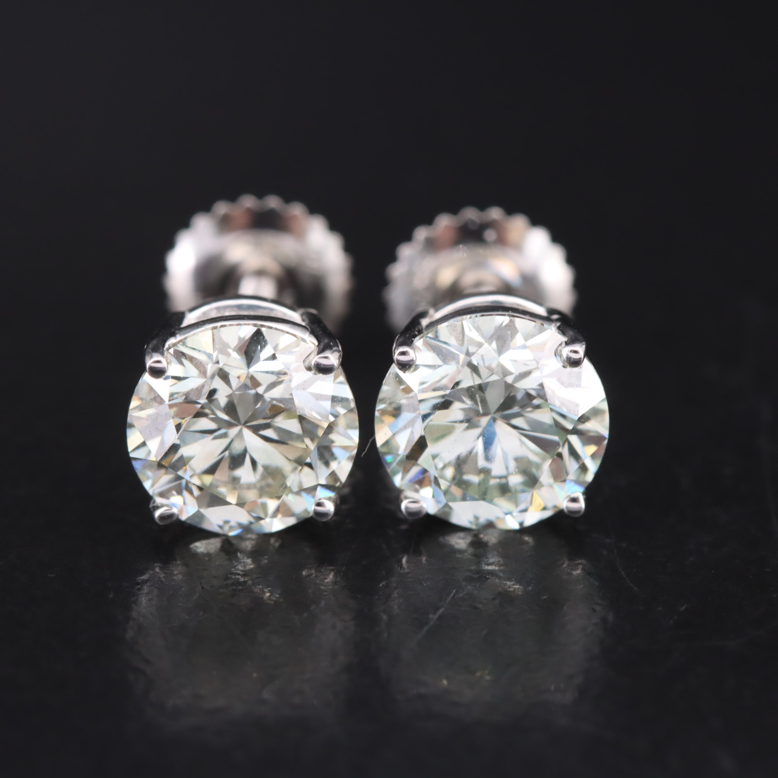 Platinum 2.99 CTW Lab Grown Diamond Stud Earrings