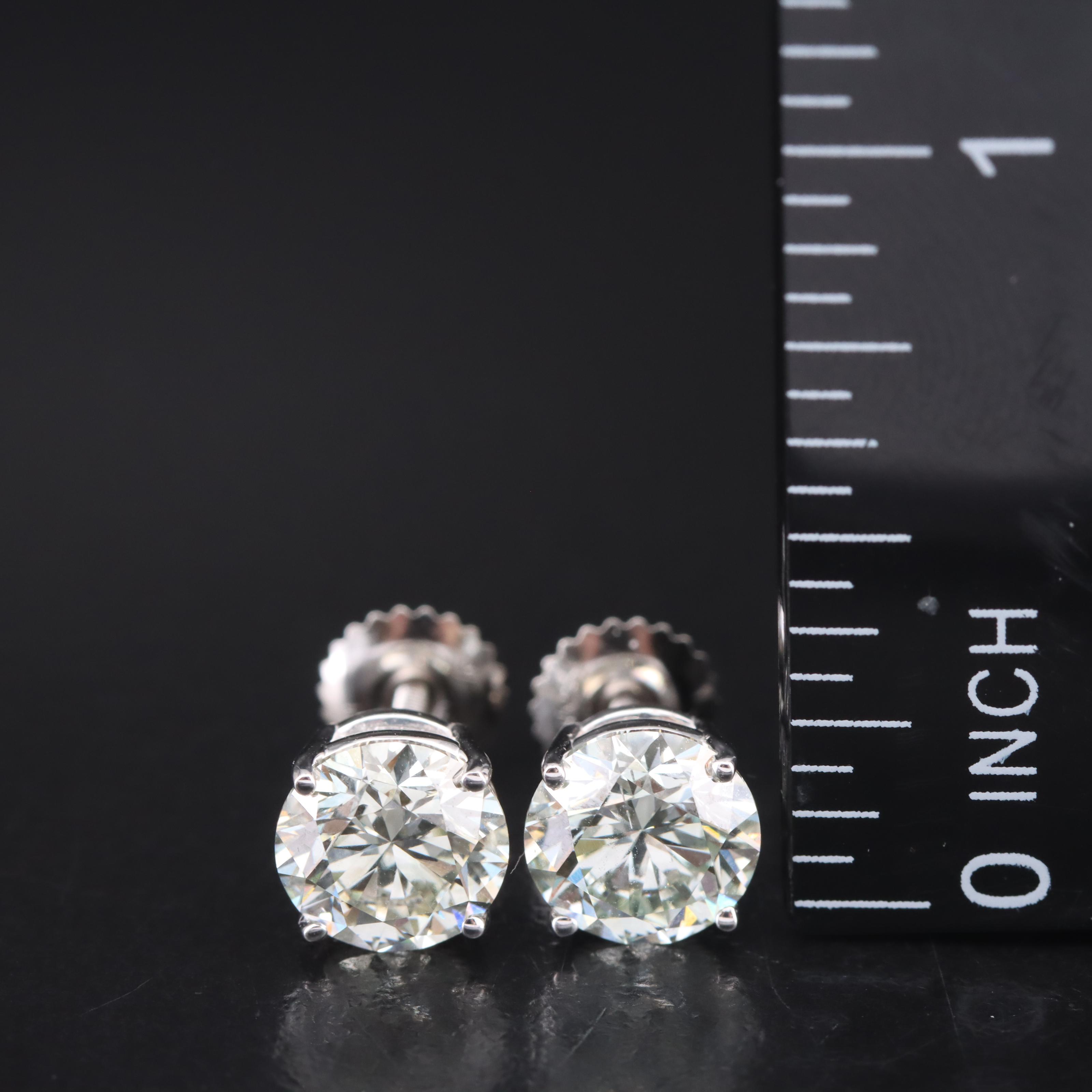 Platinum 2.99 CTW Lab Grown Diamond Stud Earrings