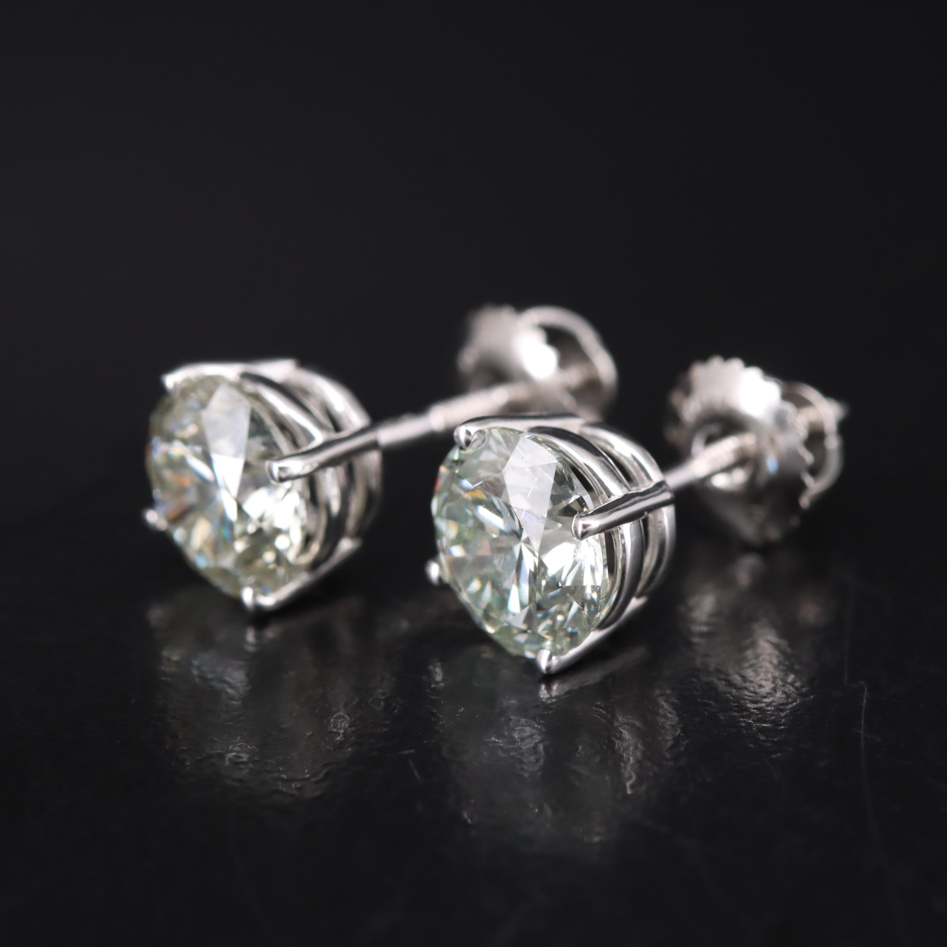 Platinum 2.99 CTW Lab Grown Diamond Stud Earrings