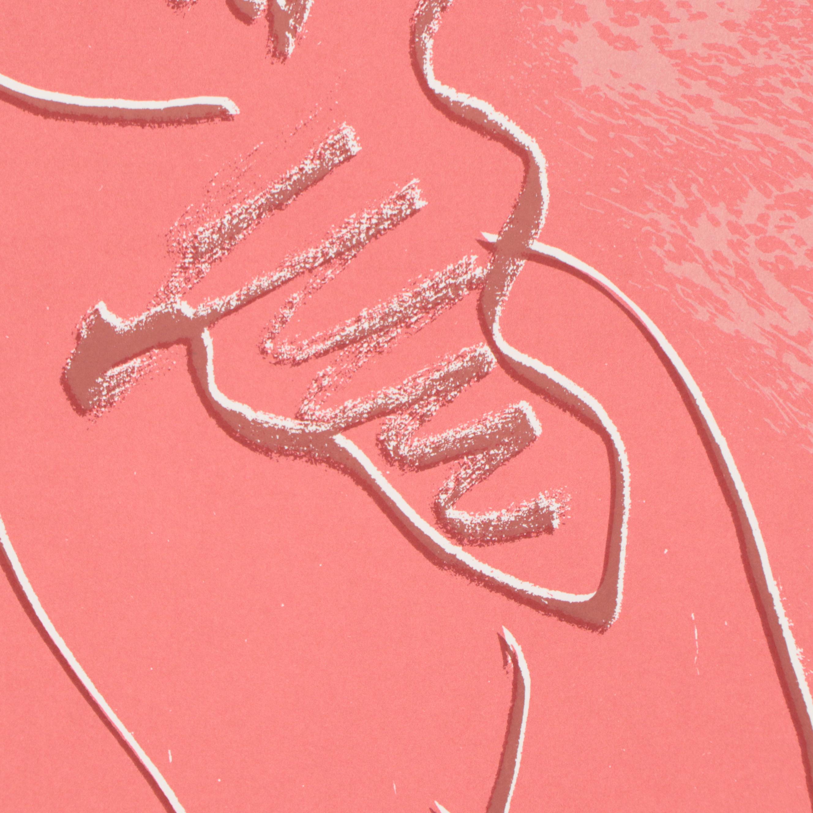 Grégoire Müller Color Lithograph "Untitled - Seated Nude"