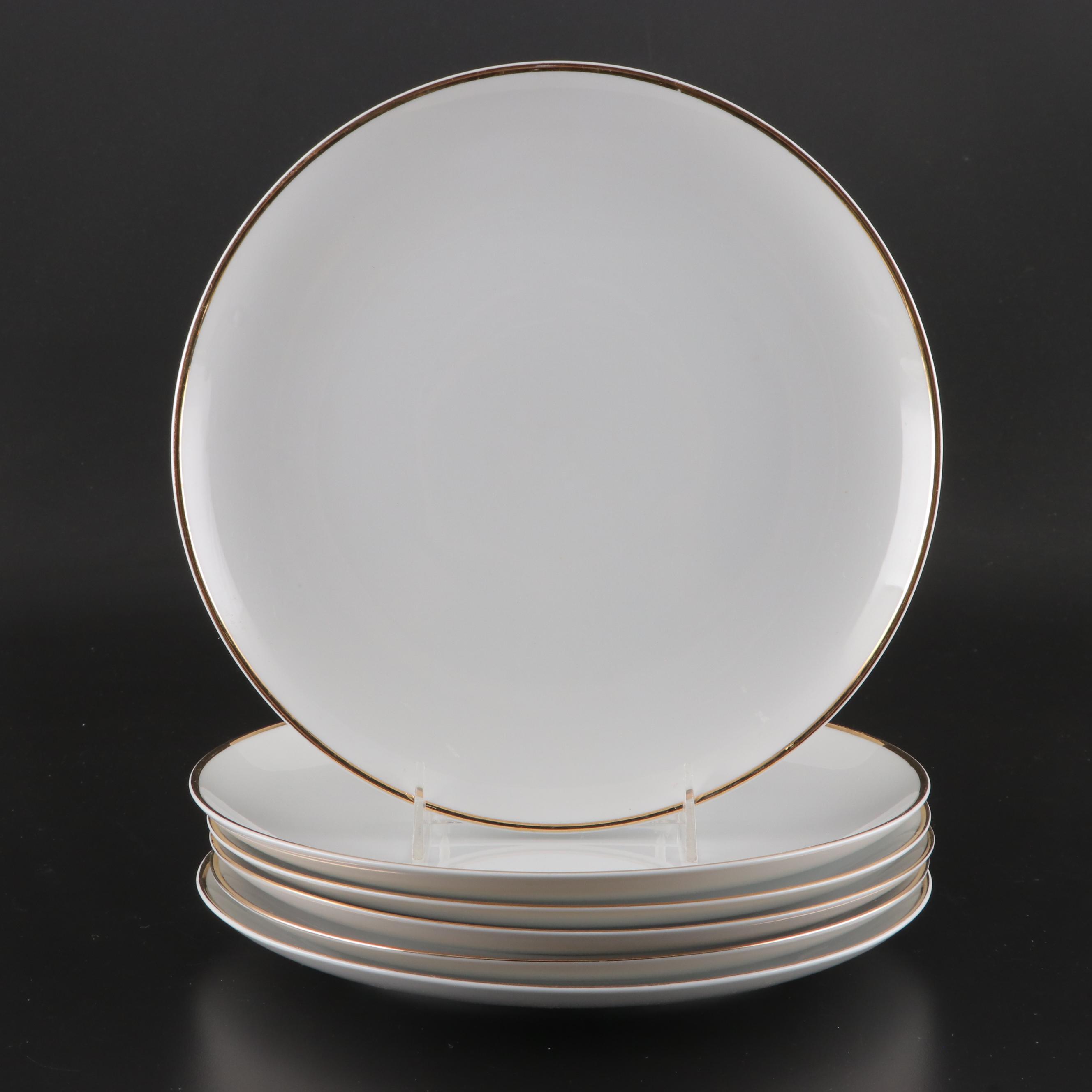 Gilt Rimmed White Boone China Plates