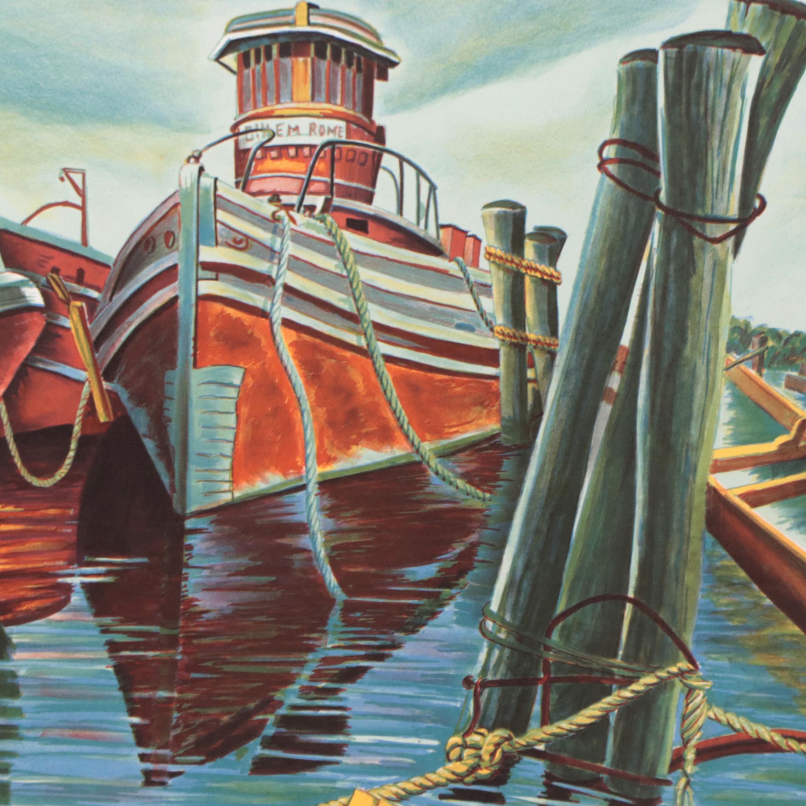 Jack Van Deckter Nautical Scene Lithograph