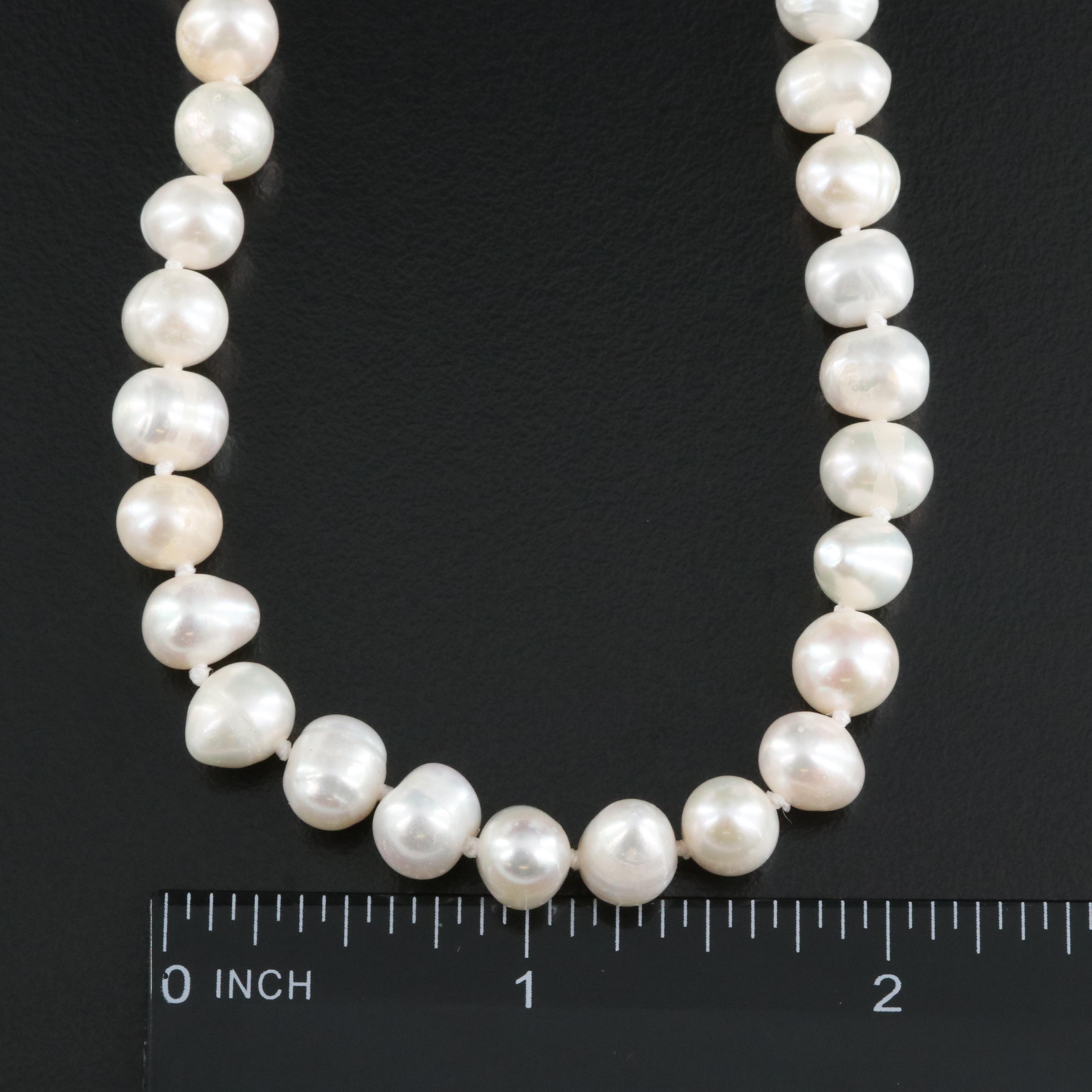 Pearl Rope Necklace with Sterling Clasp
