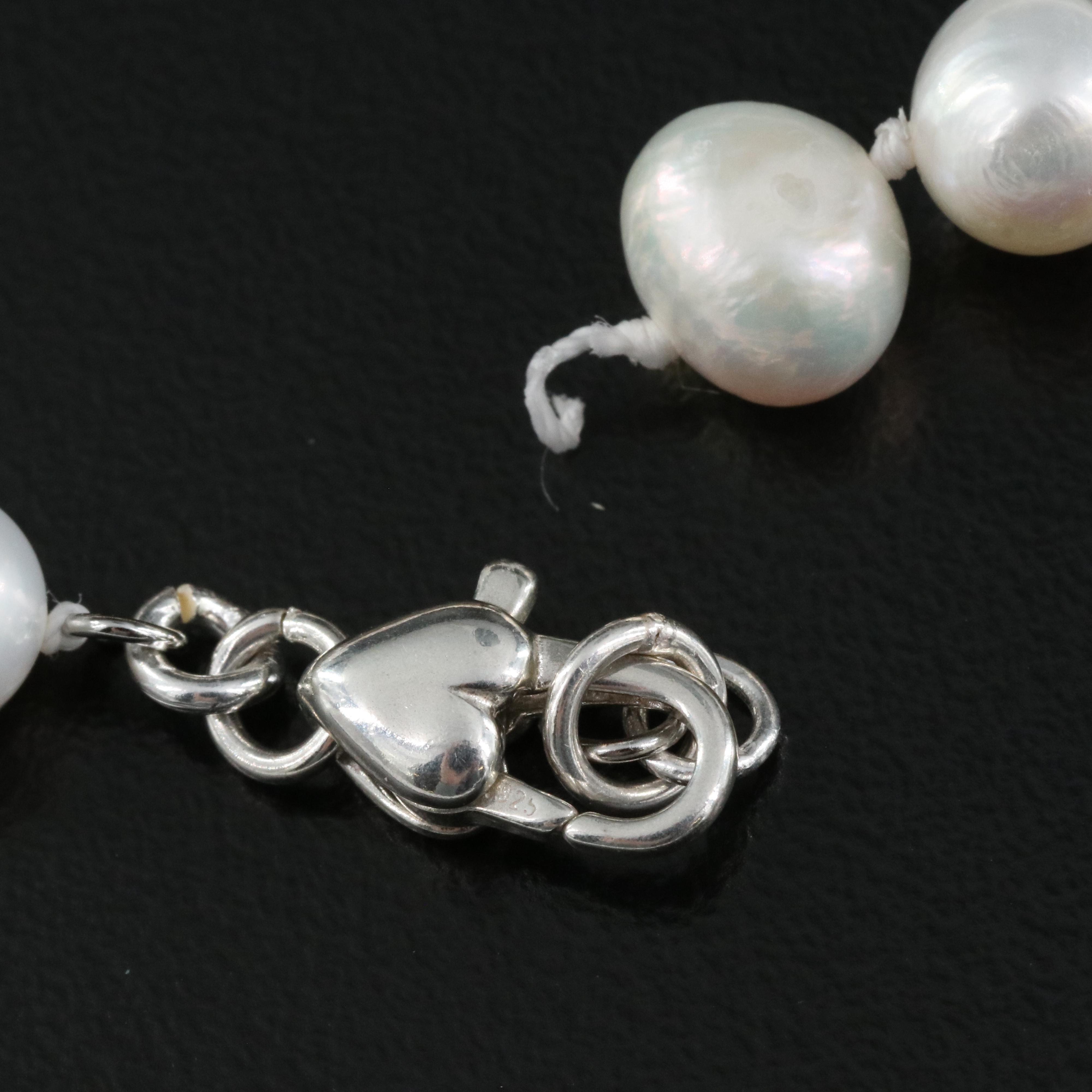 Pearl Rope Necklace with Sterling Clasp