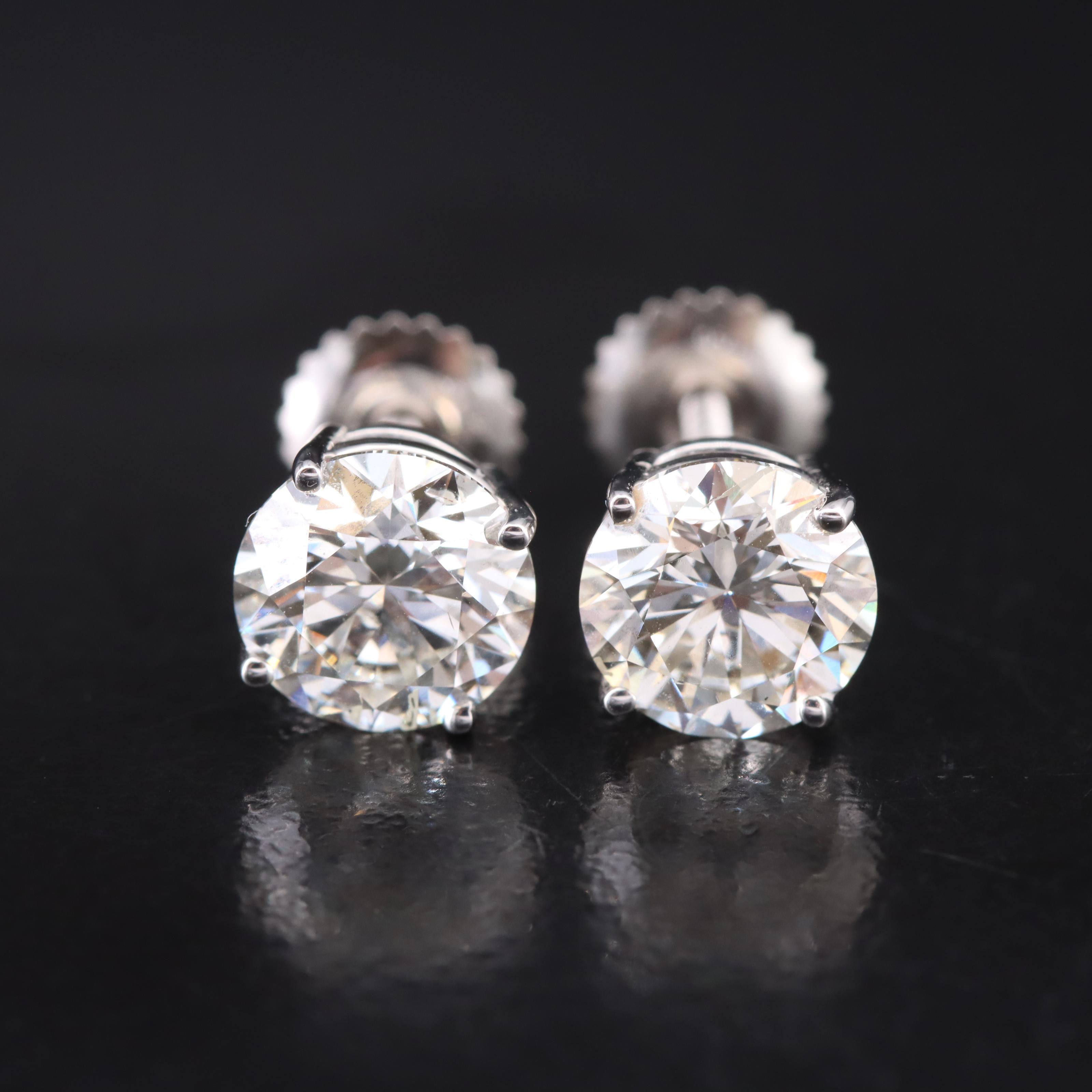 Platinum 3.00 CTW Lab Grown Diamond Stud Earrings
