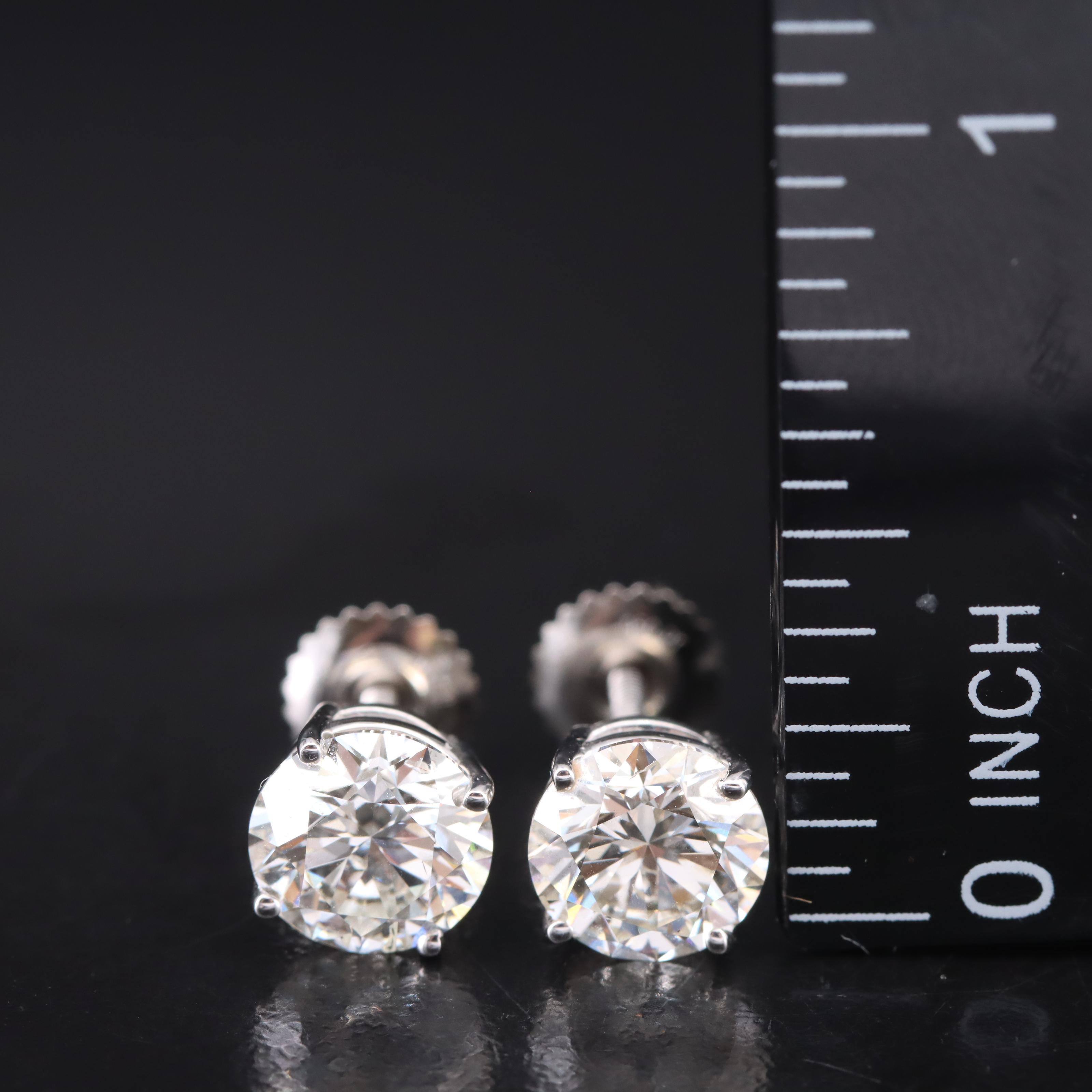 Platinum 3.00 CTW Lab Grown Diamond Stud Earrings