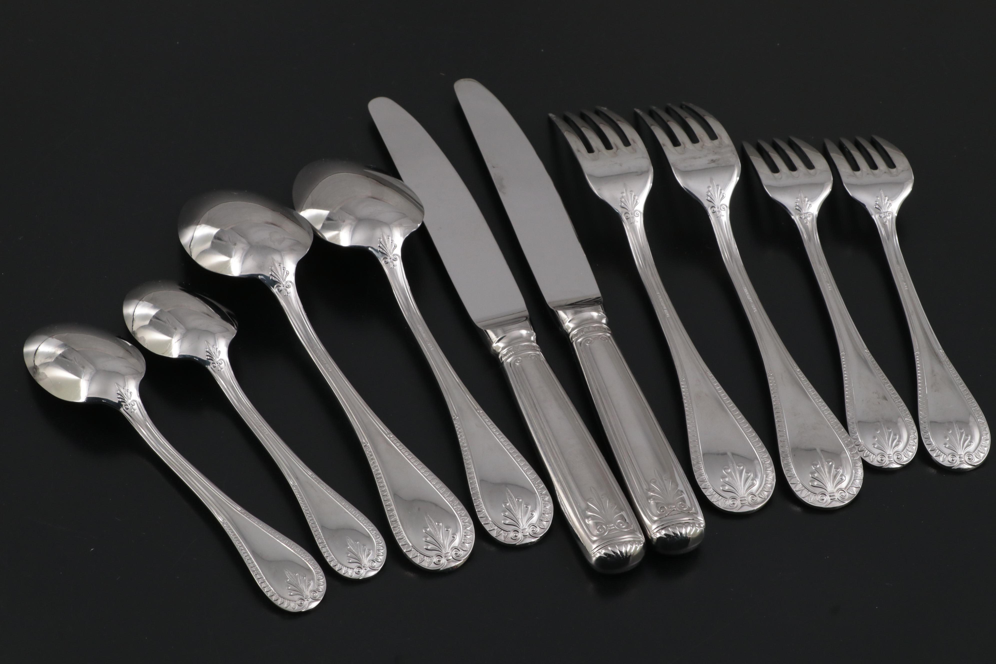 Christofle Acier Stainless Steel Flatware Place Settings for Two