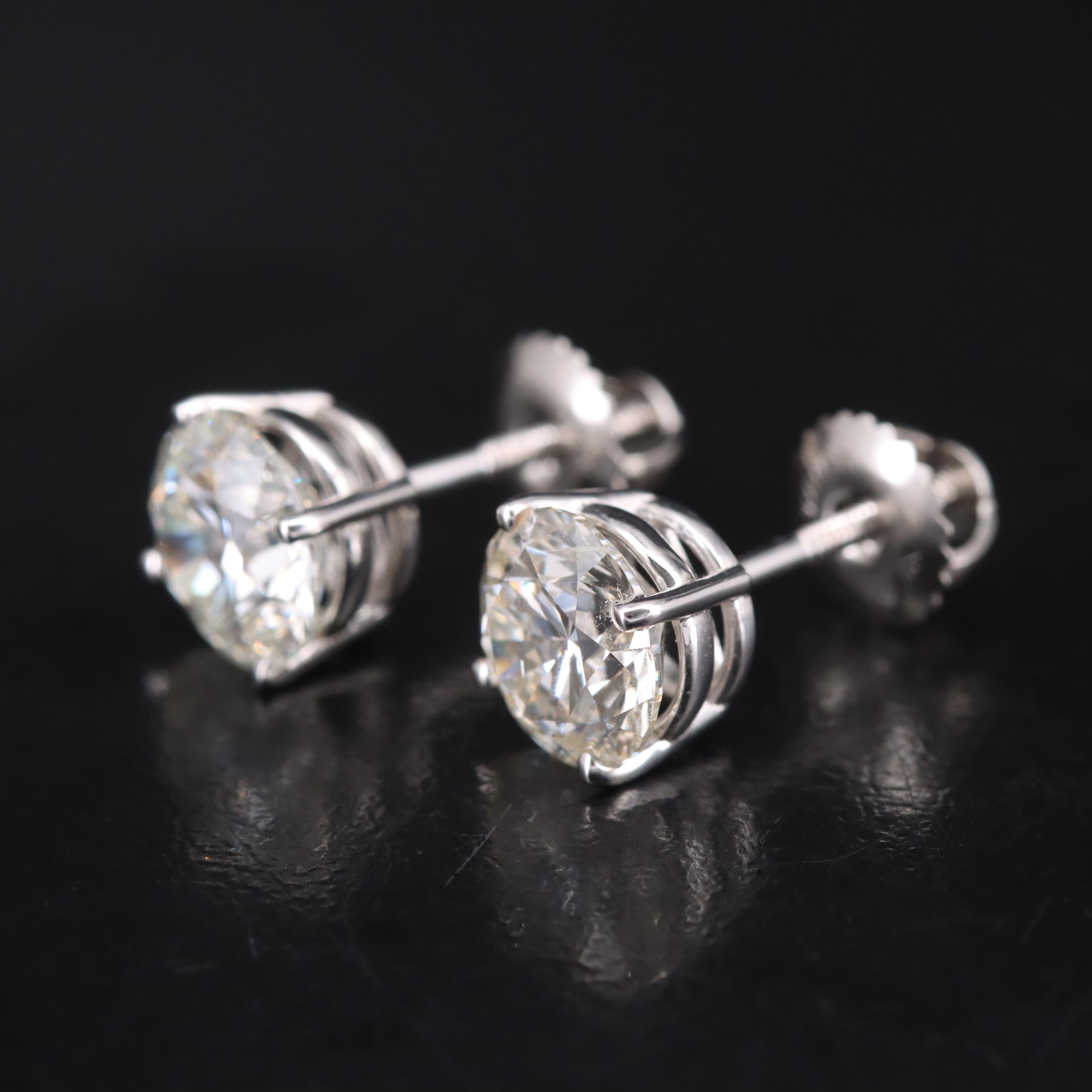 Platinum 3.00 CTW Lab Grown Diamond Stud Earrings