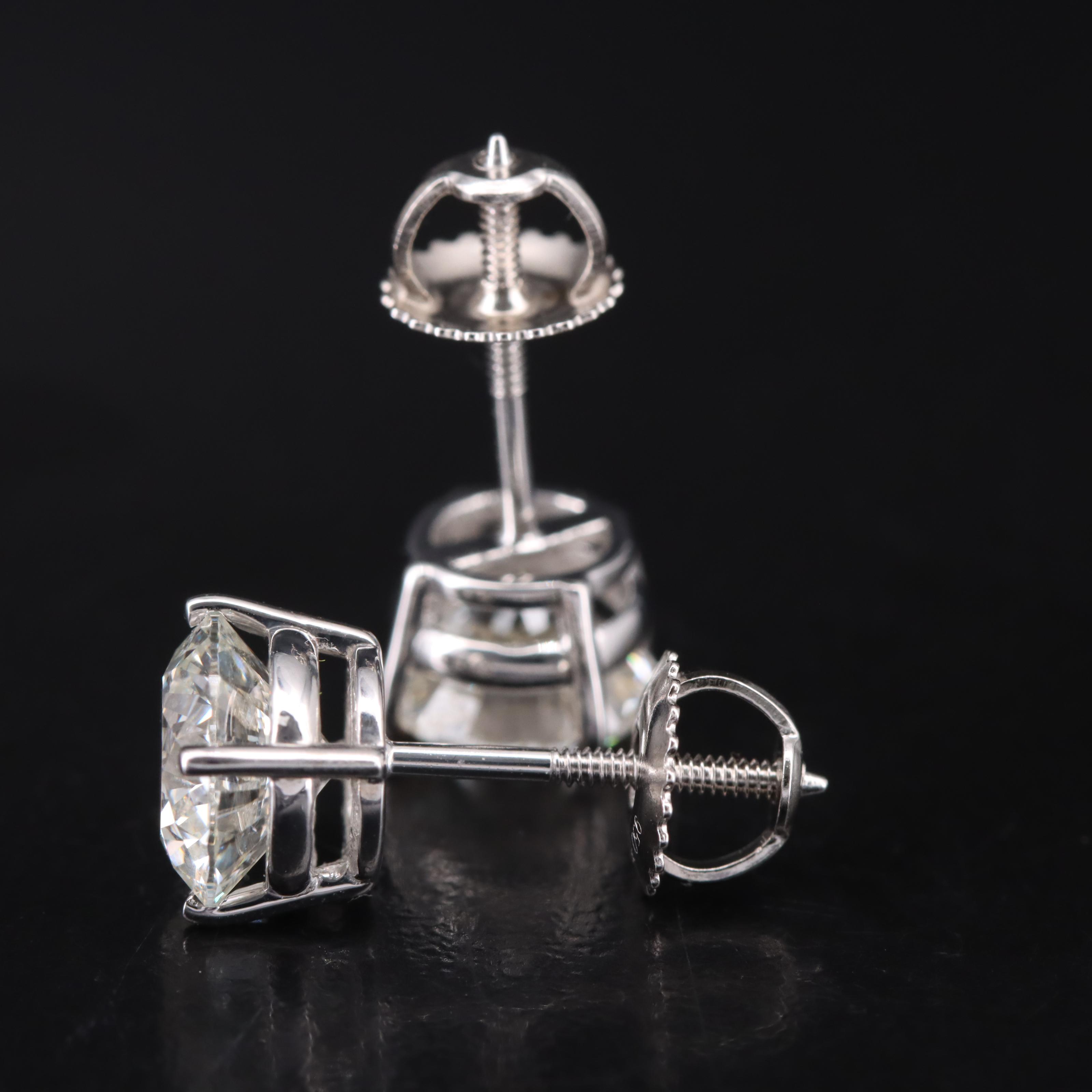 Platinum 3.00 CTW Lab Grown Diamond Stud Earrings