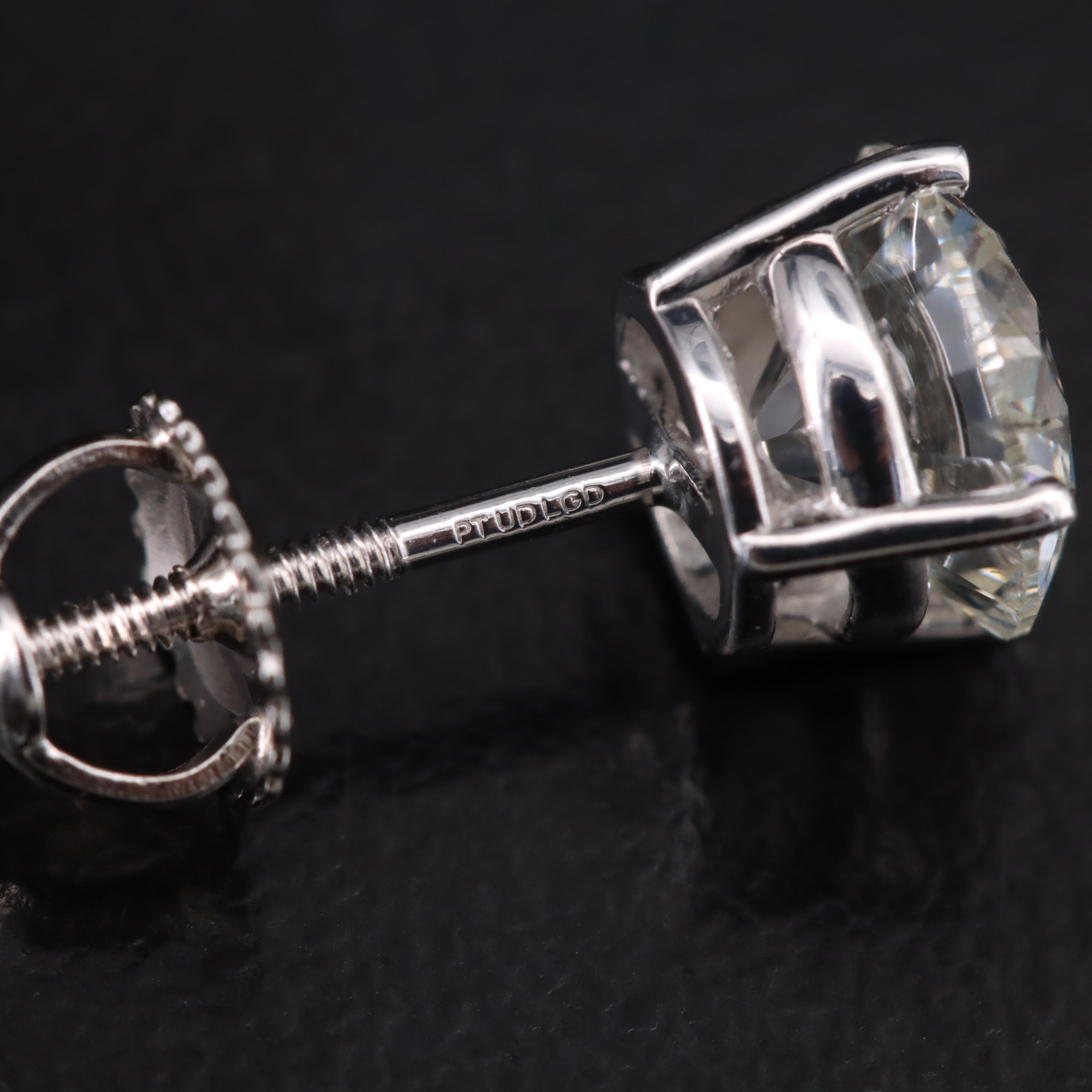 Platinum 3.00 CTW Lab Grown Diamond Stud Earrings