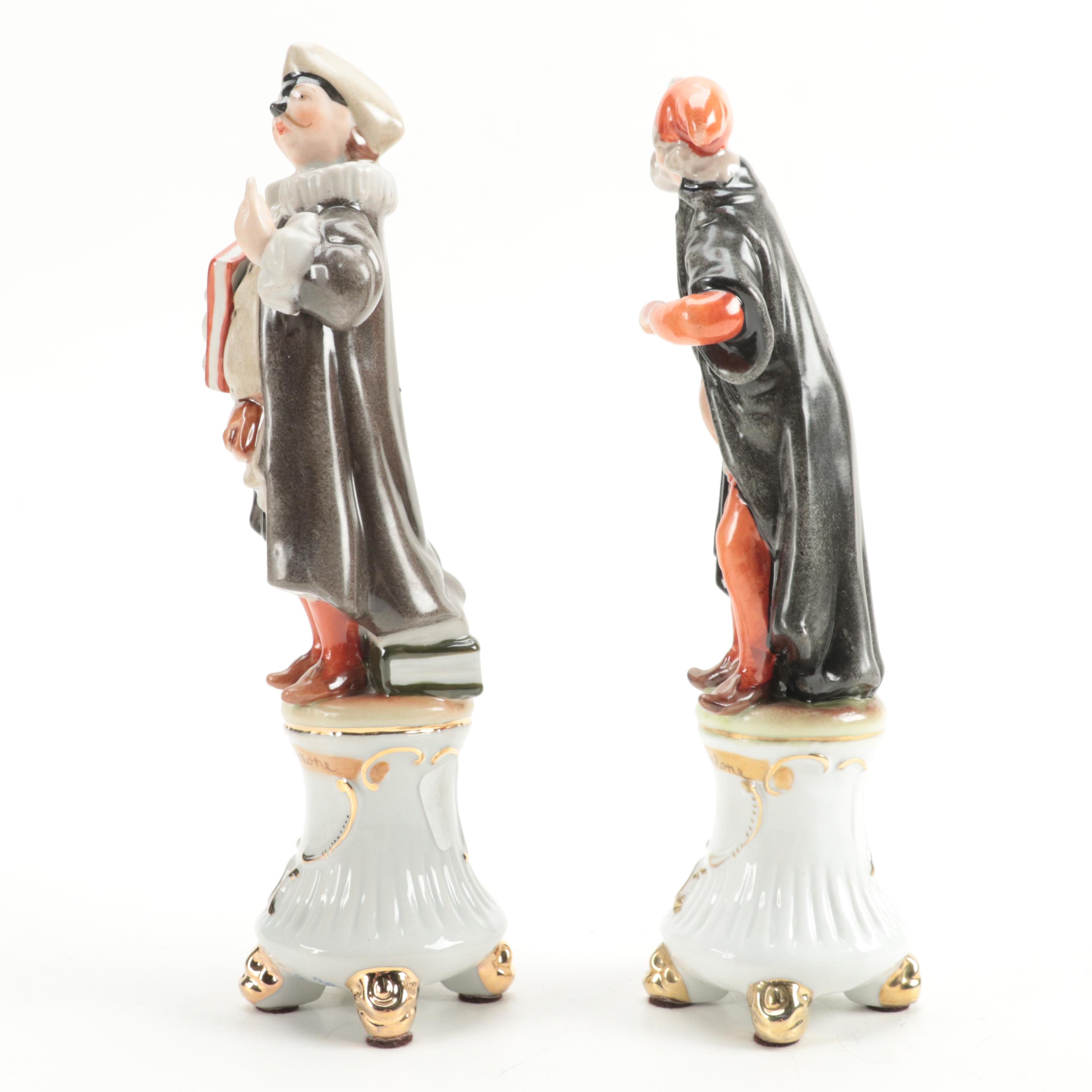 Italian Style Porcelain Commedia Dell'Arte Figurines