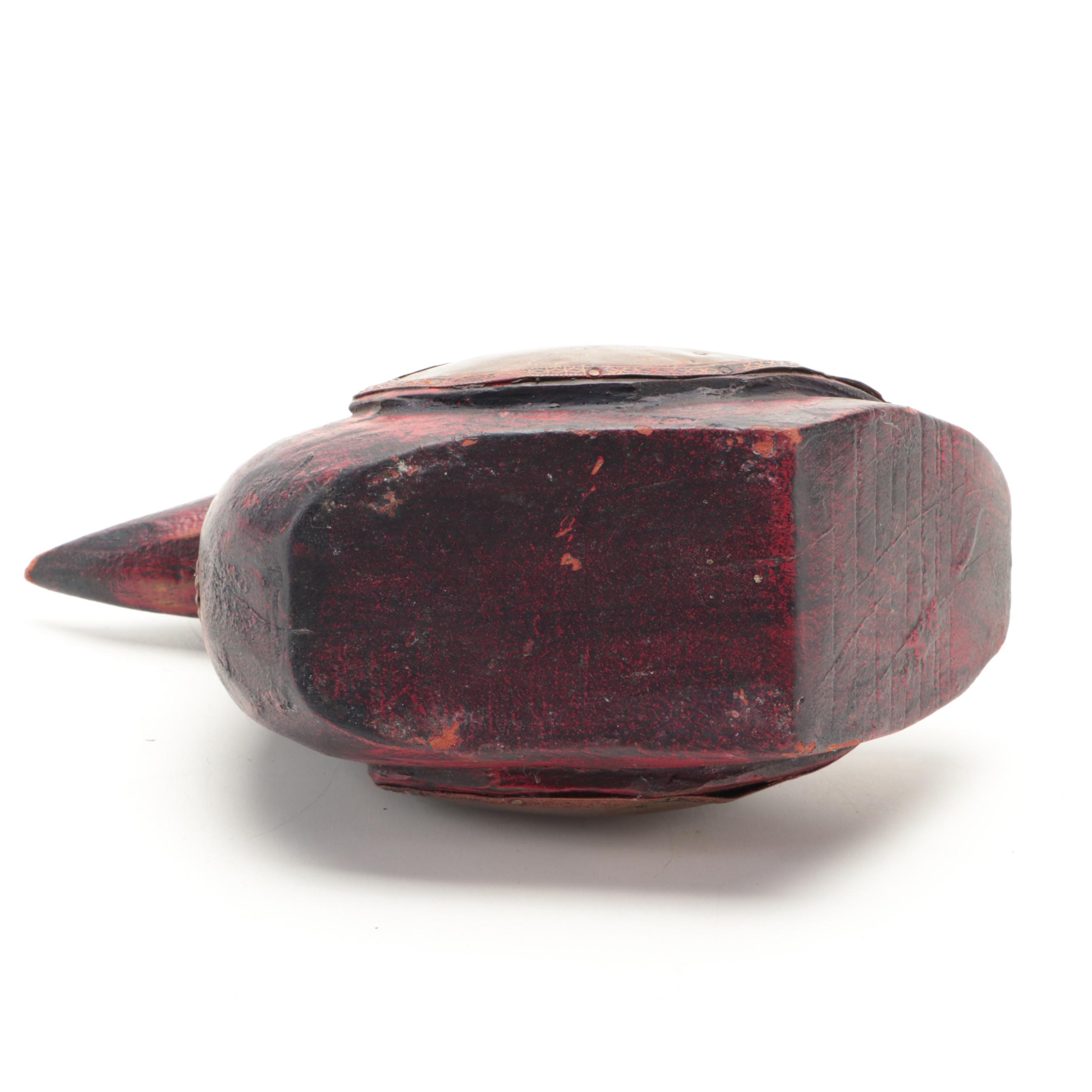 Swank Vintage Cars Liquor Glasses and Coaster Set with Indian Wooden Duck