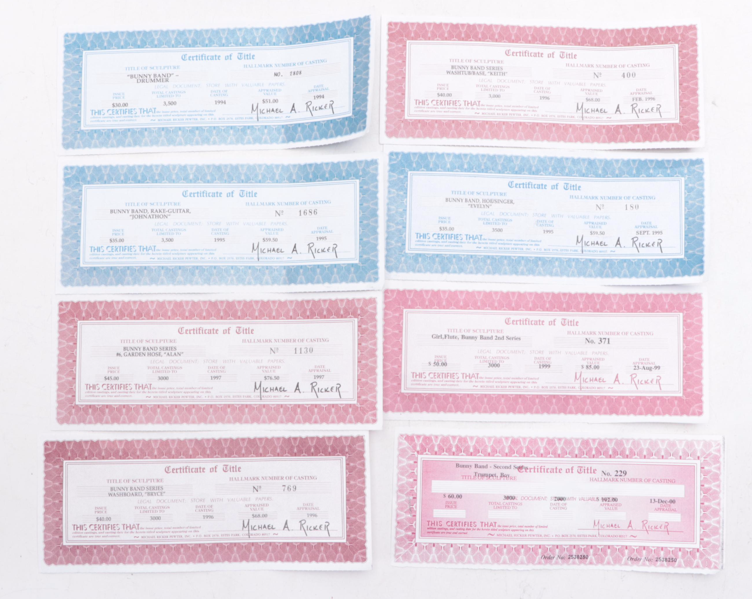 Michael A. Ricker Pewter Bunny Band