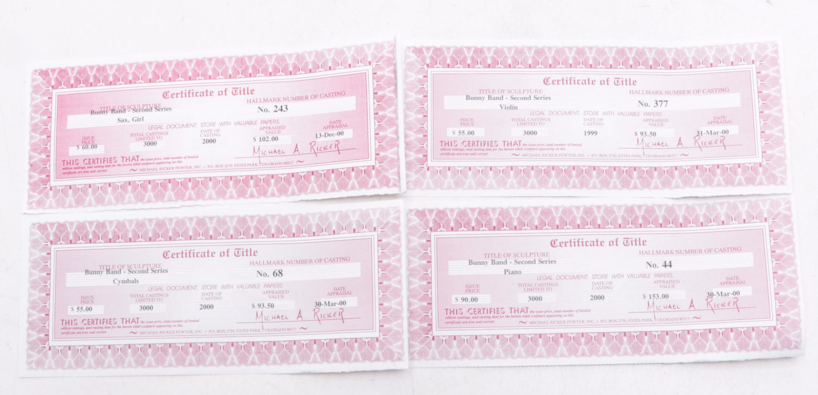 Michael A. Ricker Pewter Bunny Band