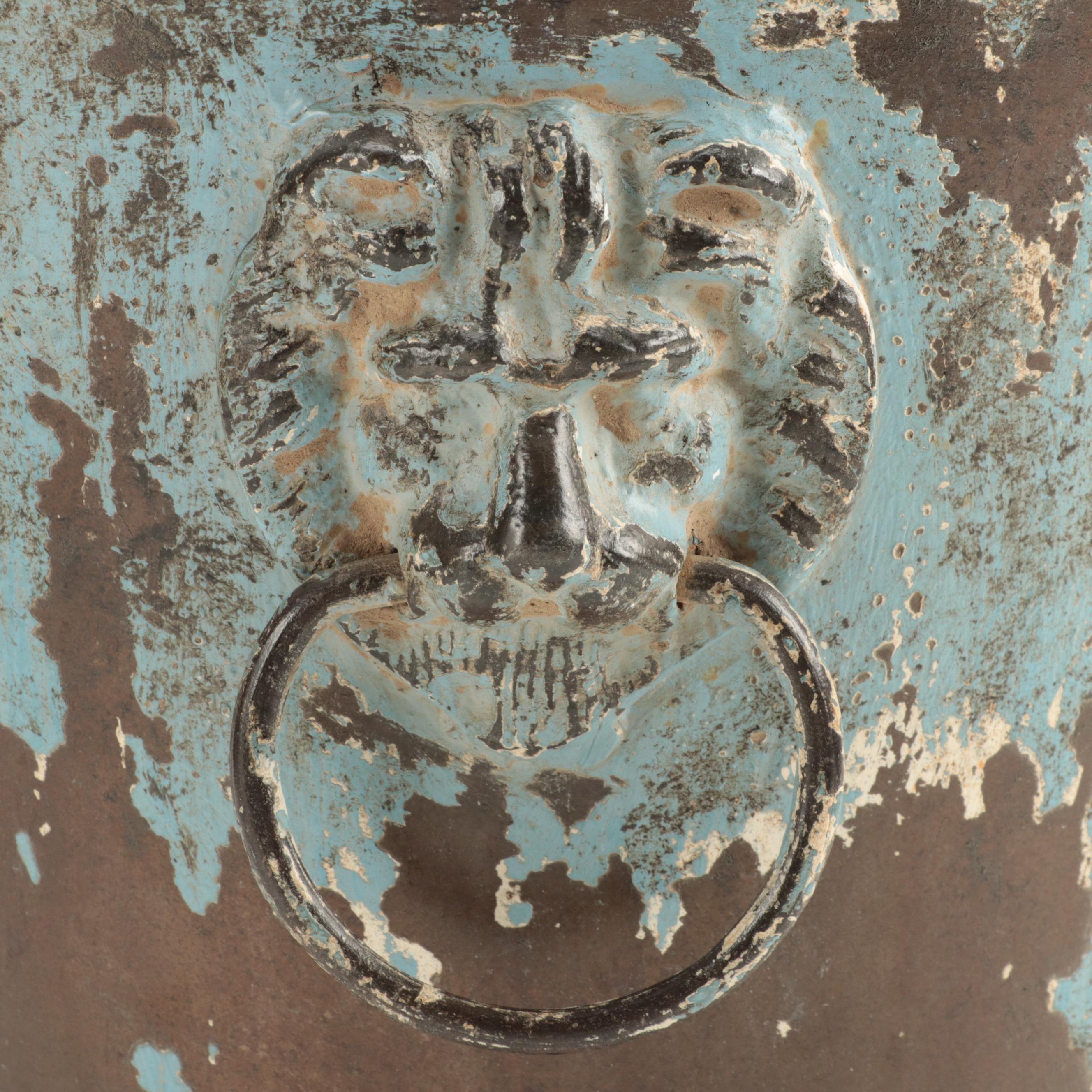 Sarreid Ltd. Patinated  Metal Ash Container