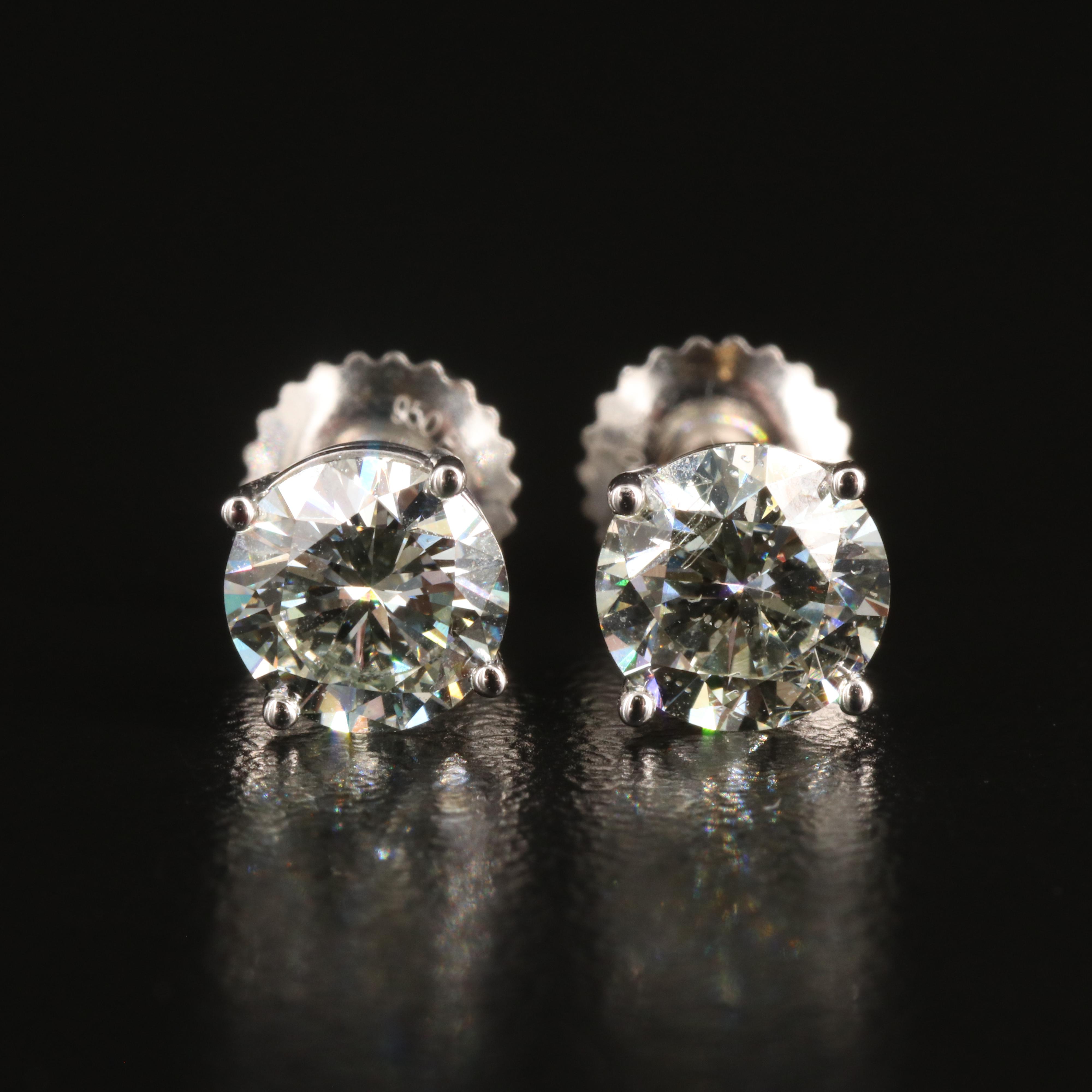 Platinum 1.72 CTW Lab Grown Diamond Stud Earrings