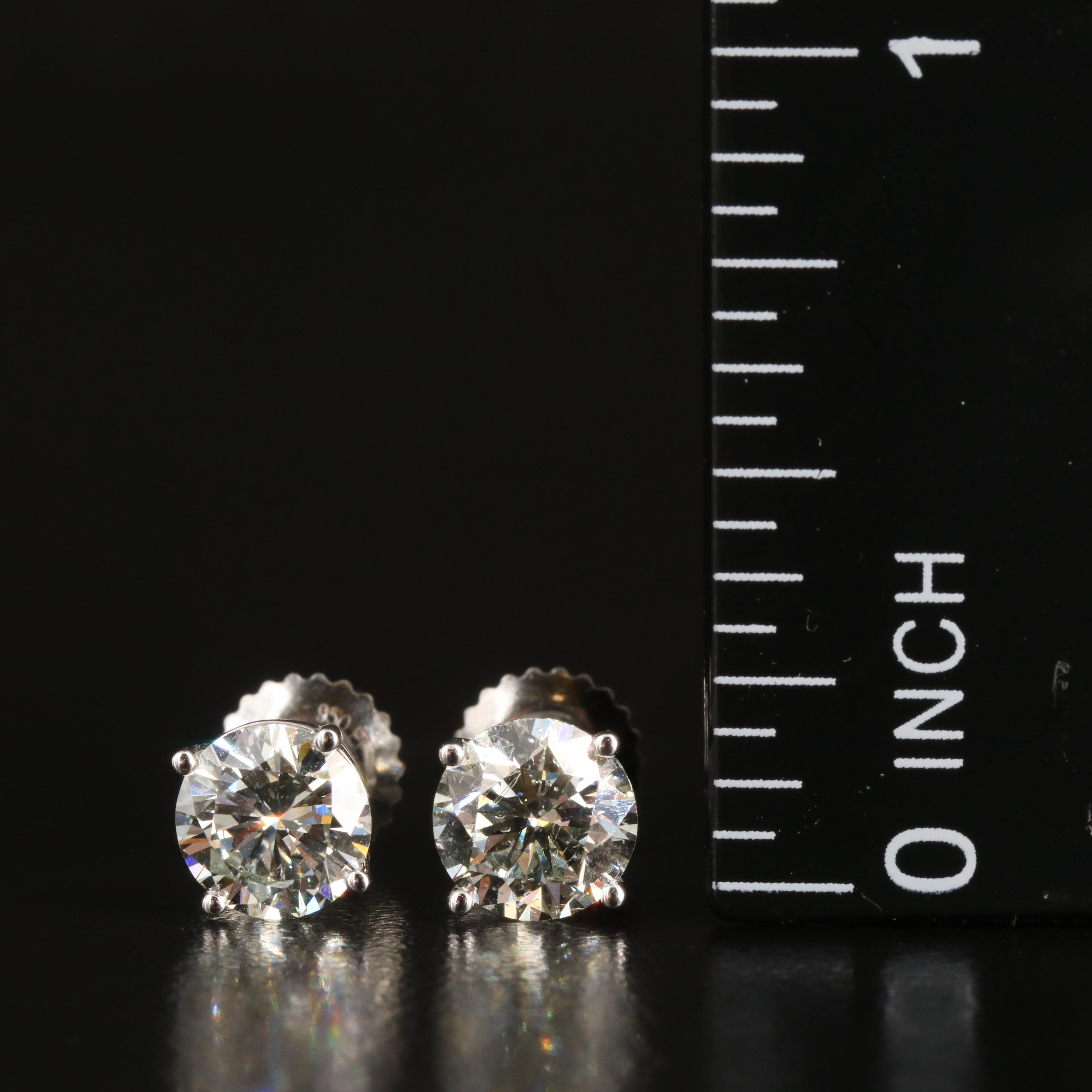 Platinum 1.72 CTW Lab Grown Diamond Stud Earrings