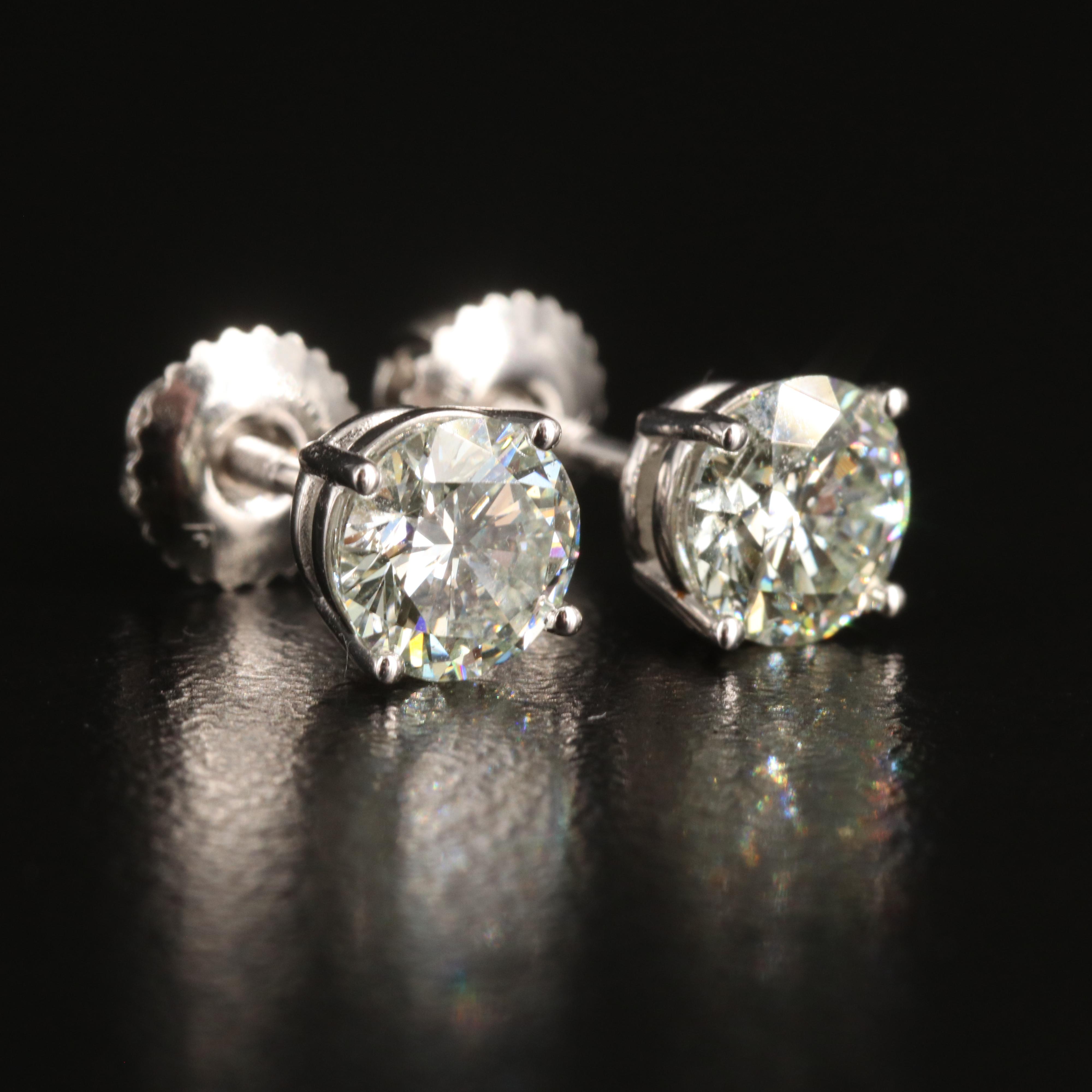 Platinum 1.72 CTW Lab Grown Diamond Stud Earrings