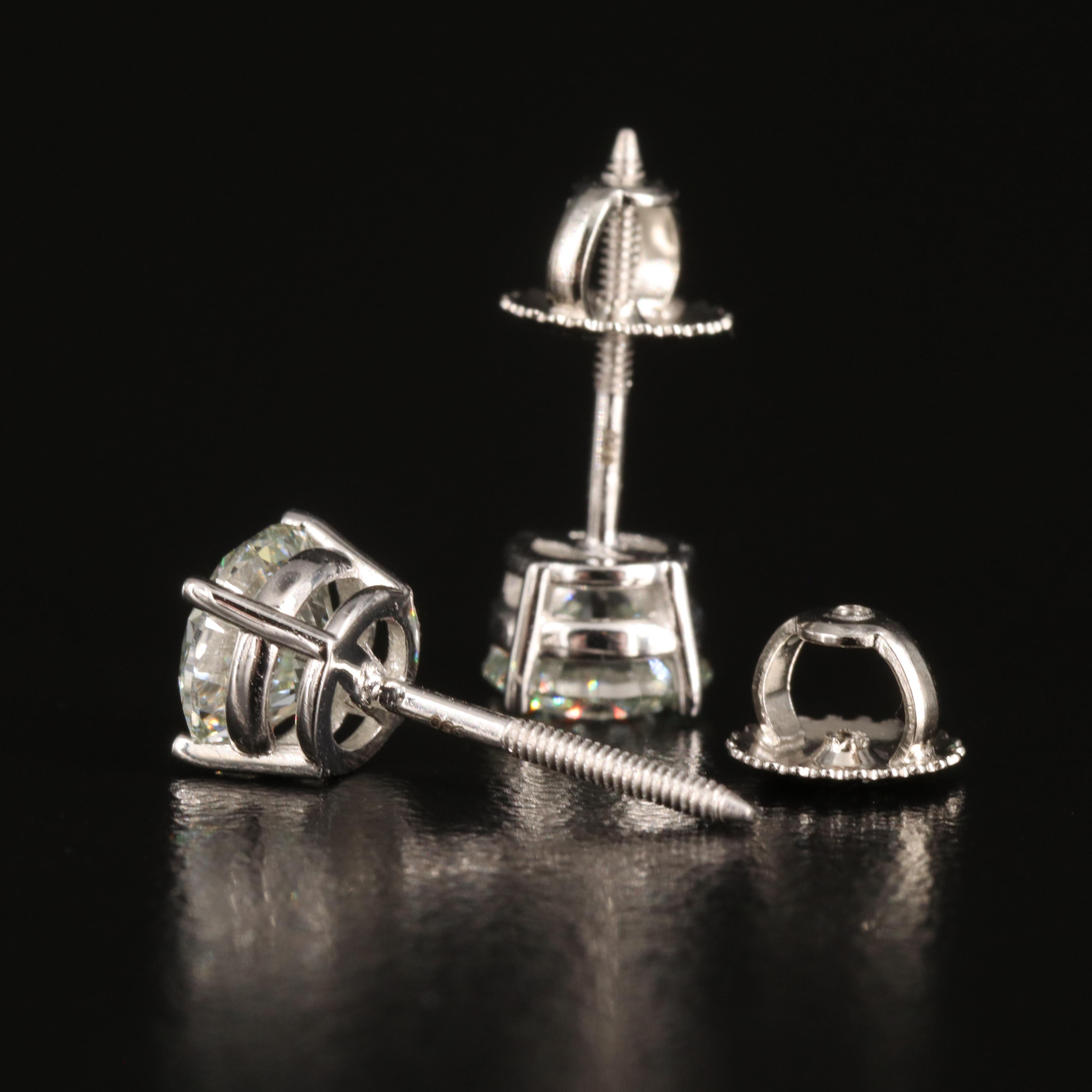 Platinum 1.72 CTW Lab Grown Diamond Stud Earrings