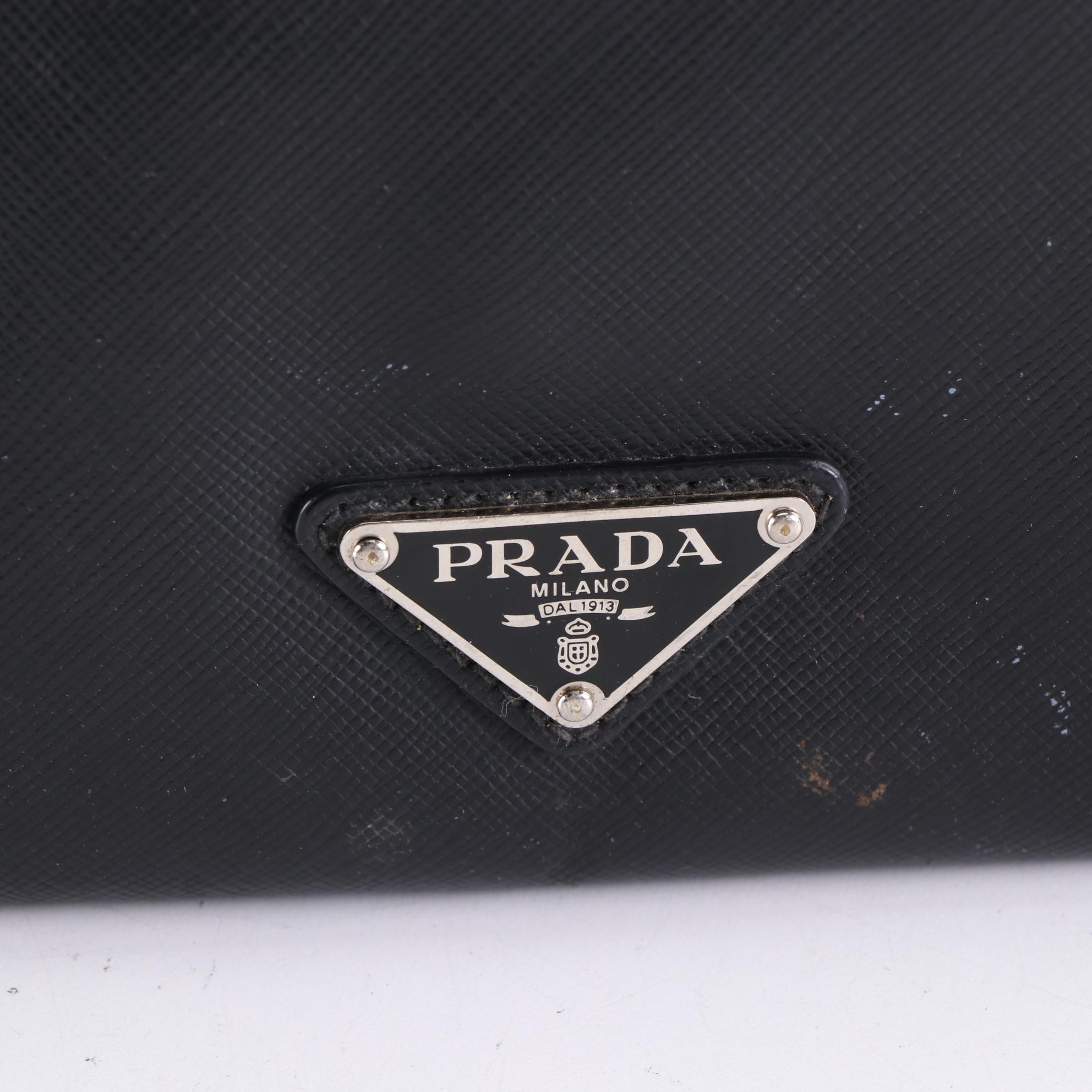Prada Bicolor Saffiano Leather Envelope Clutch
