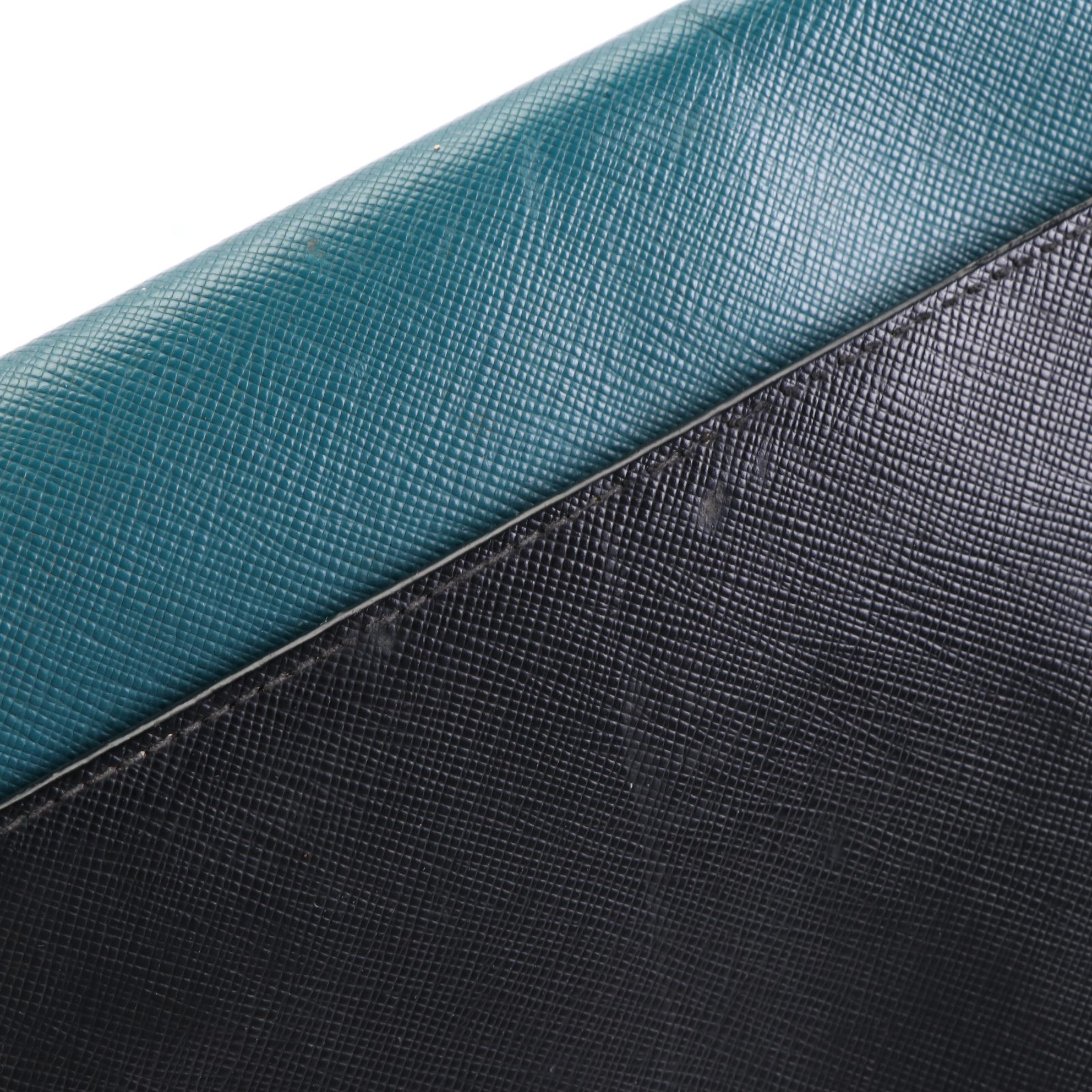 Prada Bicolor Saffiano Leather Envelope Clutch