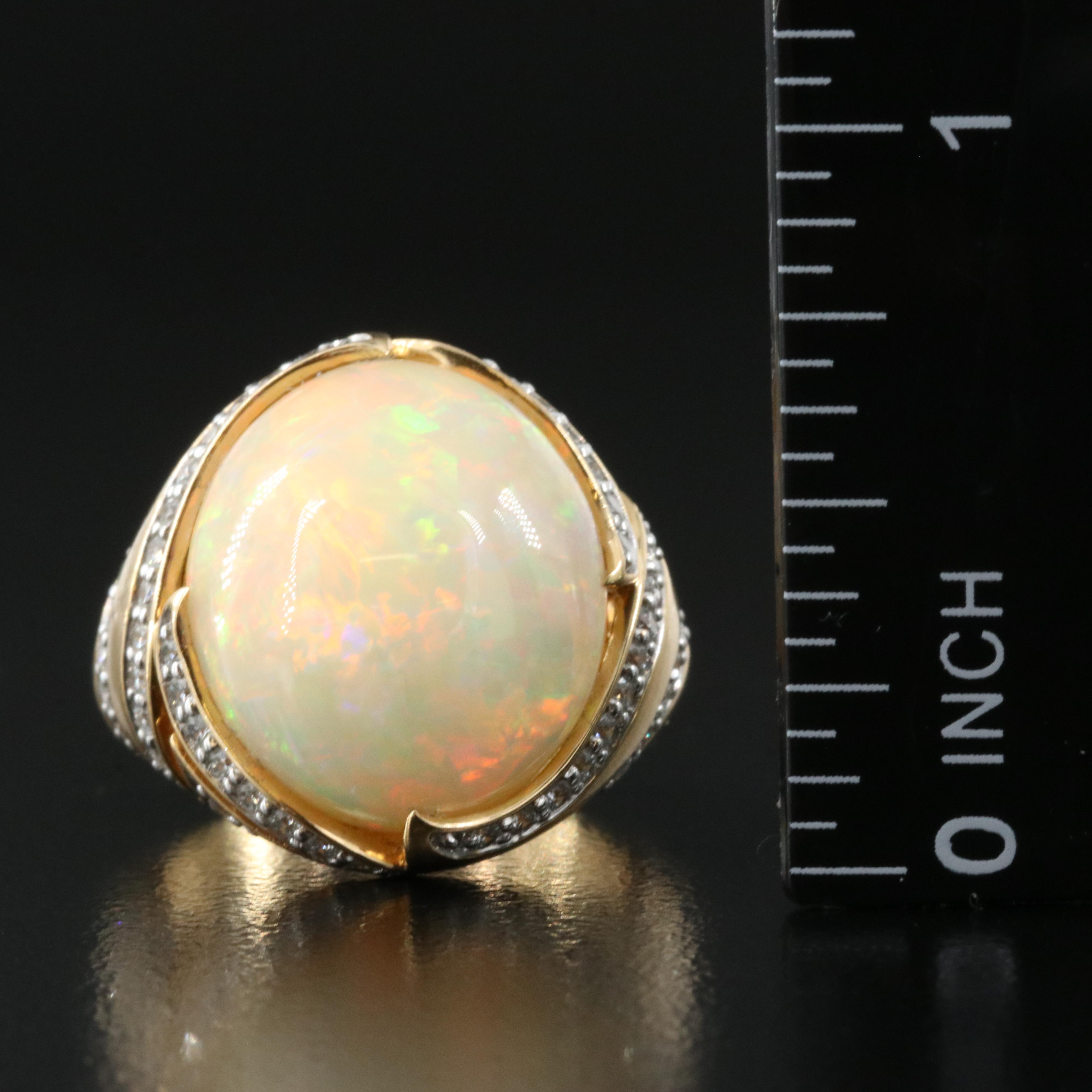 18K Opal and Diamond Ring