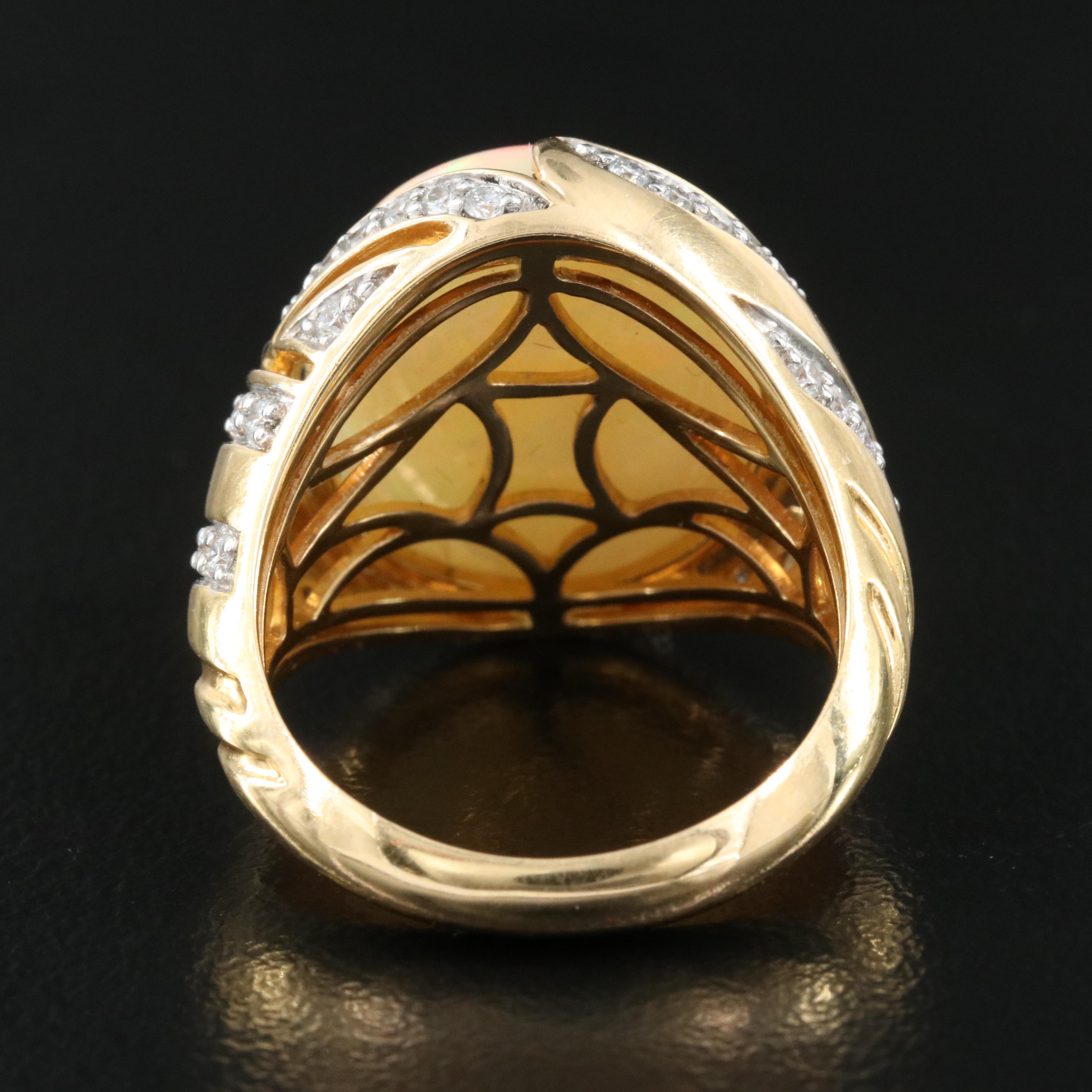 18K Opal and Diamond Ring