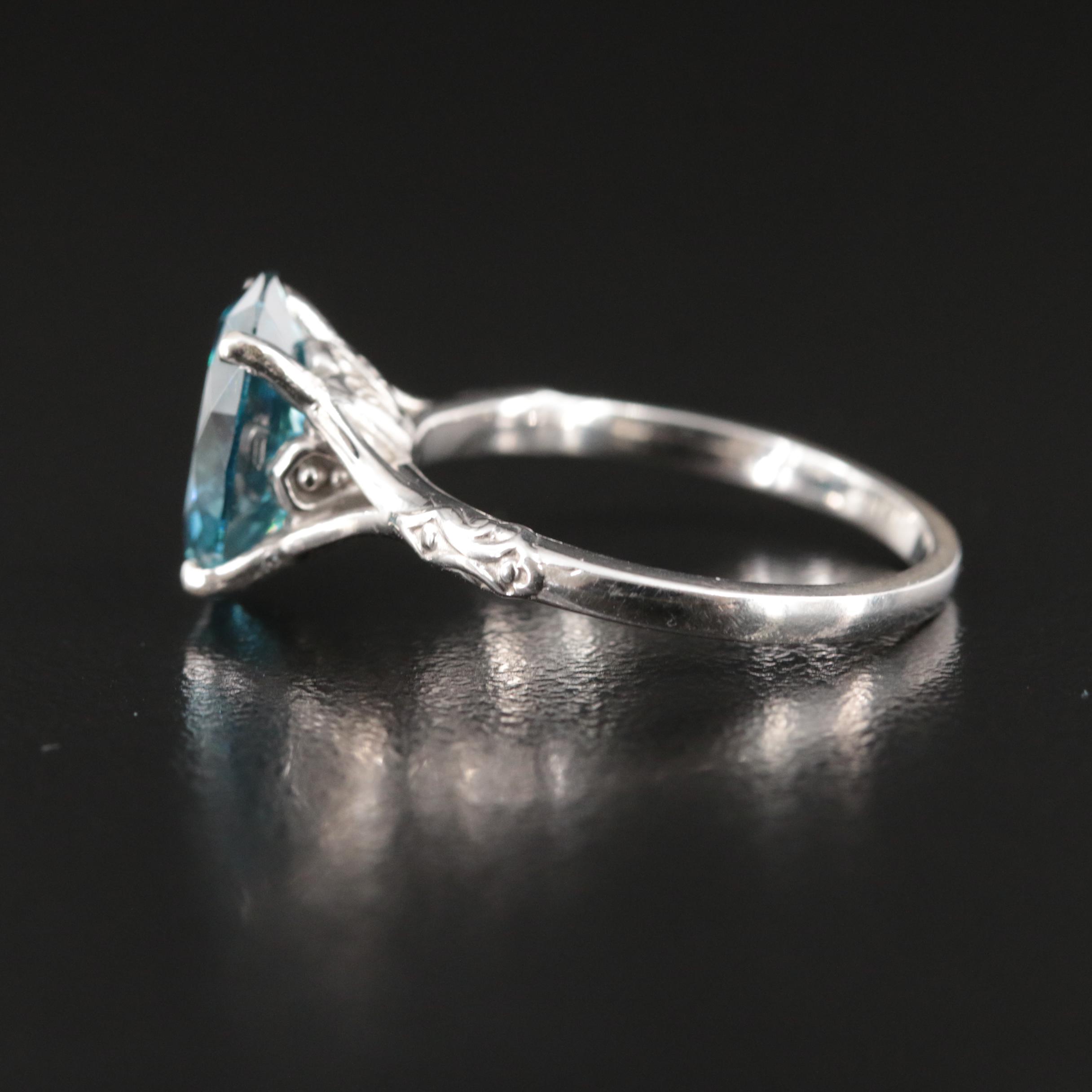 14K 3.26 CT Fancy Dark Blue Diamond Ring