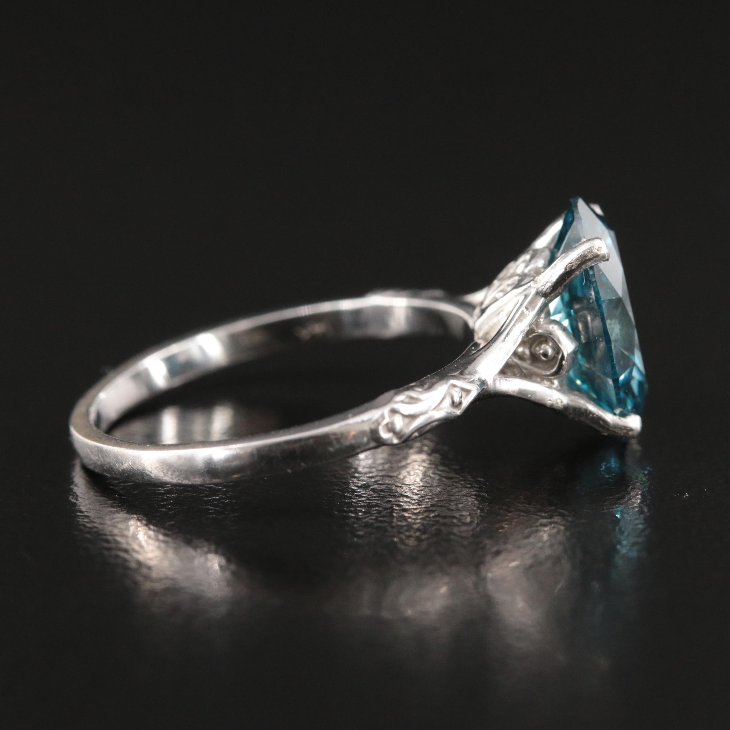 14K 3.26 CT Fancy Dark Blue Diamond Ring