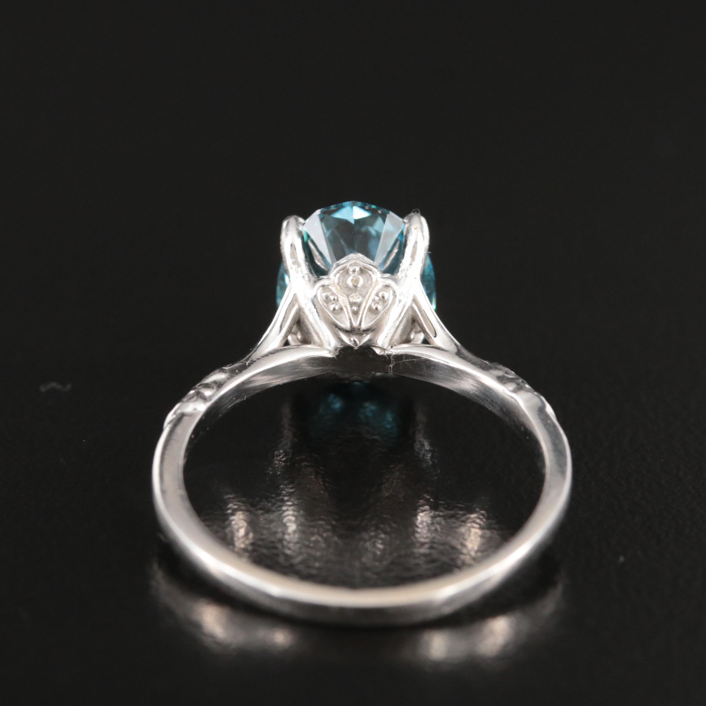 14K 3.26 CT Fancy Dark Blue Diamond Ring