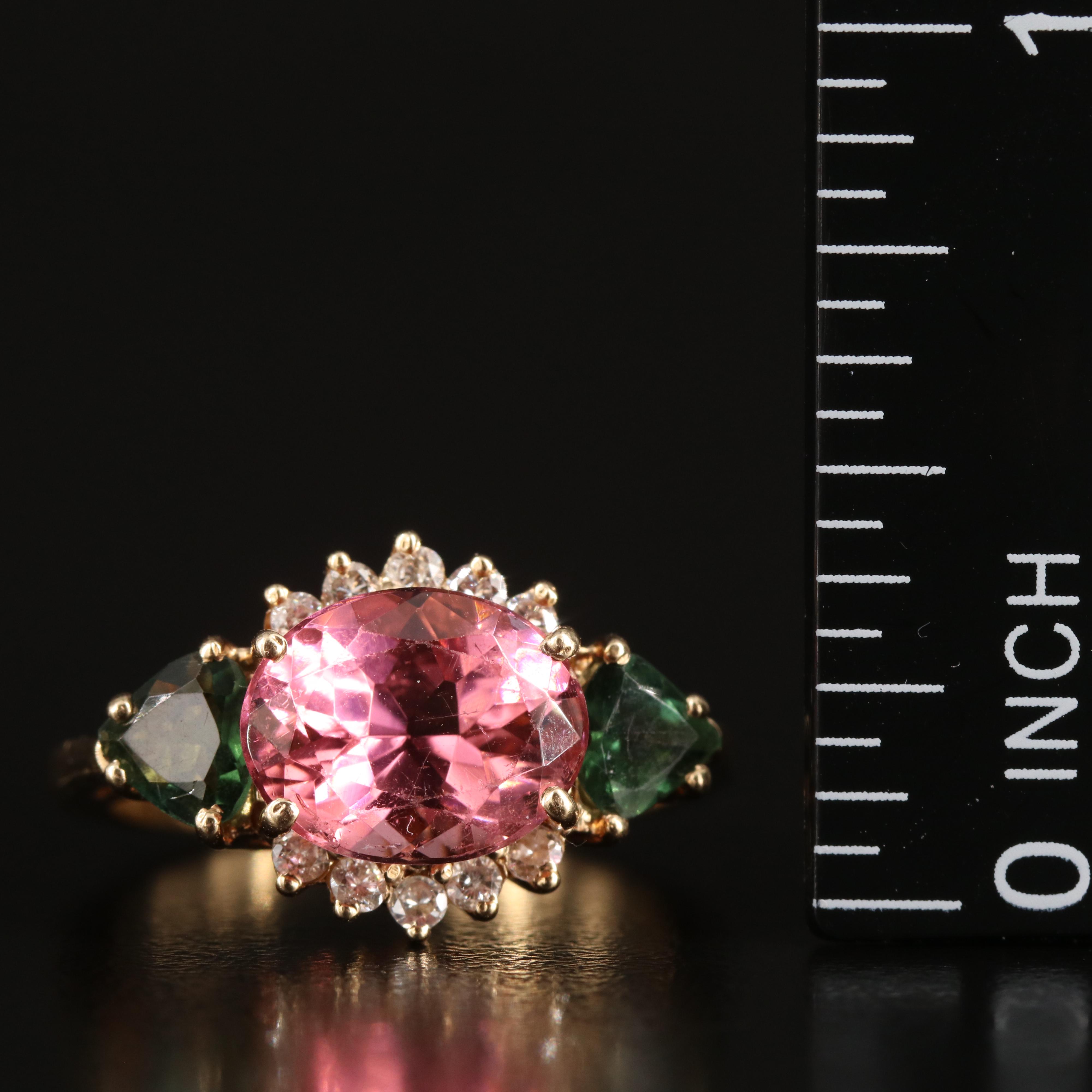 14K Tourmaline and Diamond Ring