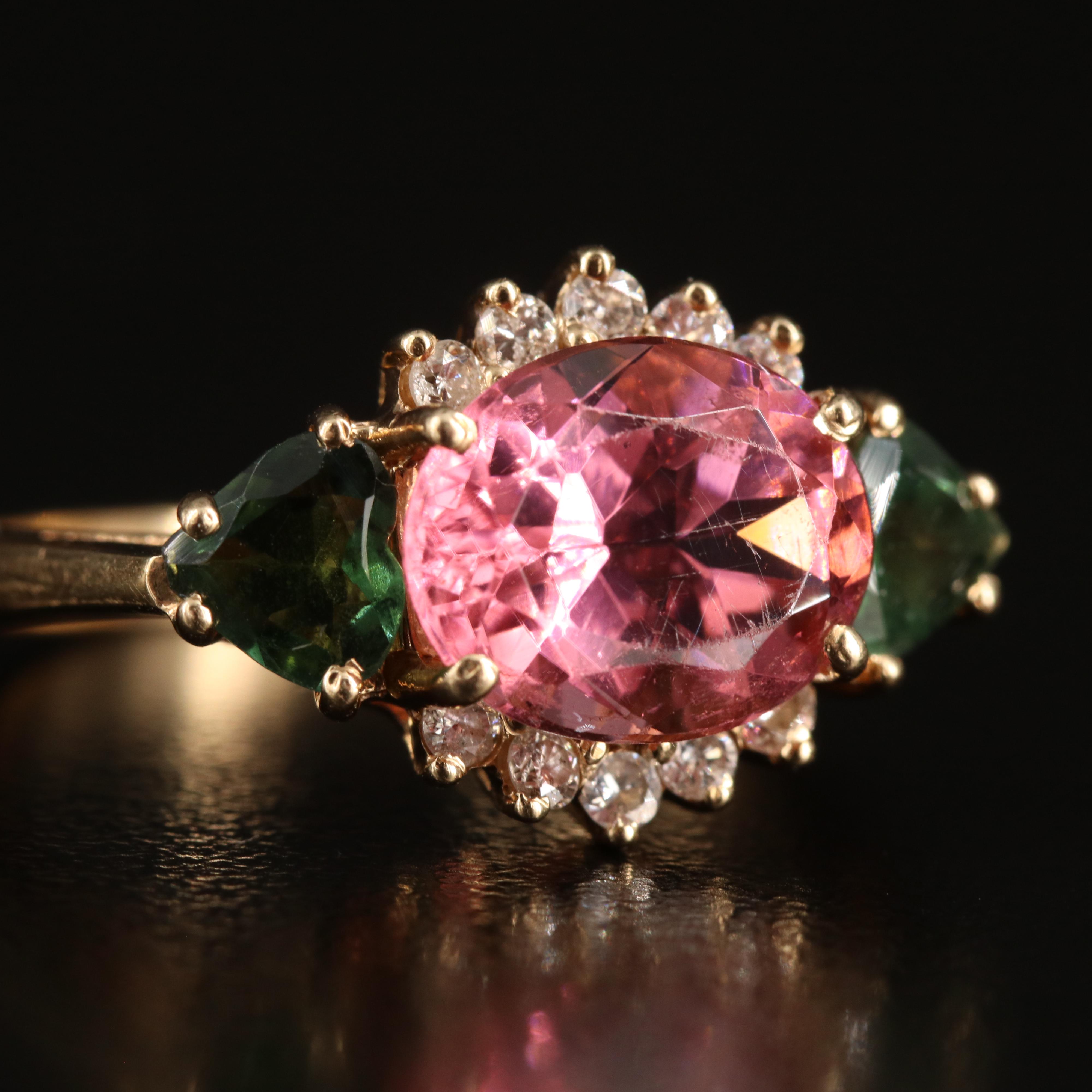 14K Tourmaline and Diamond Ring
