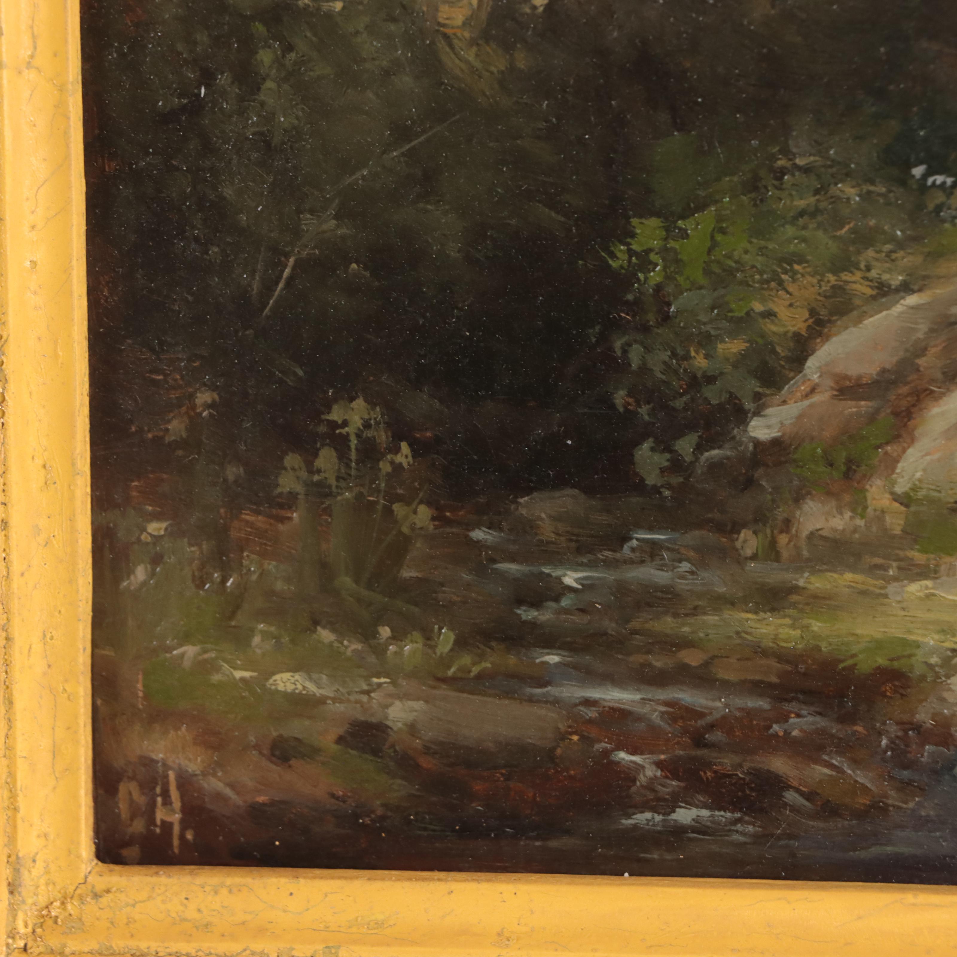 Hudson River School Style Landscape Oil Painting