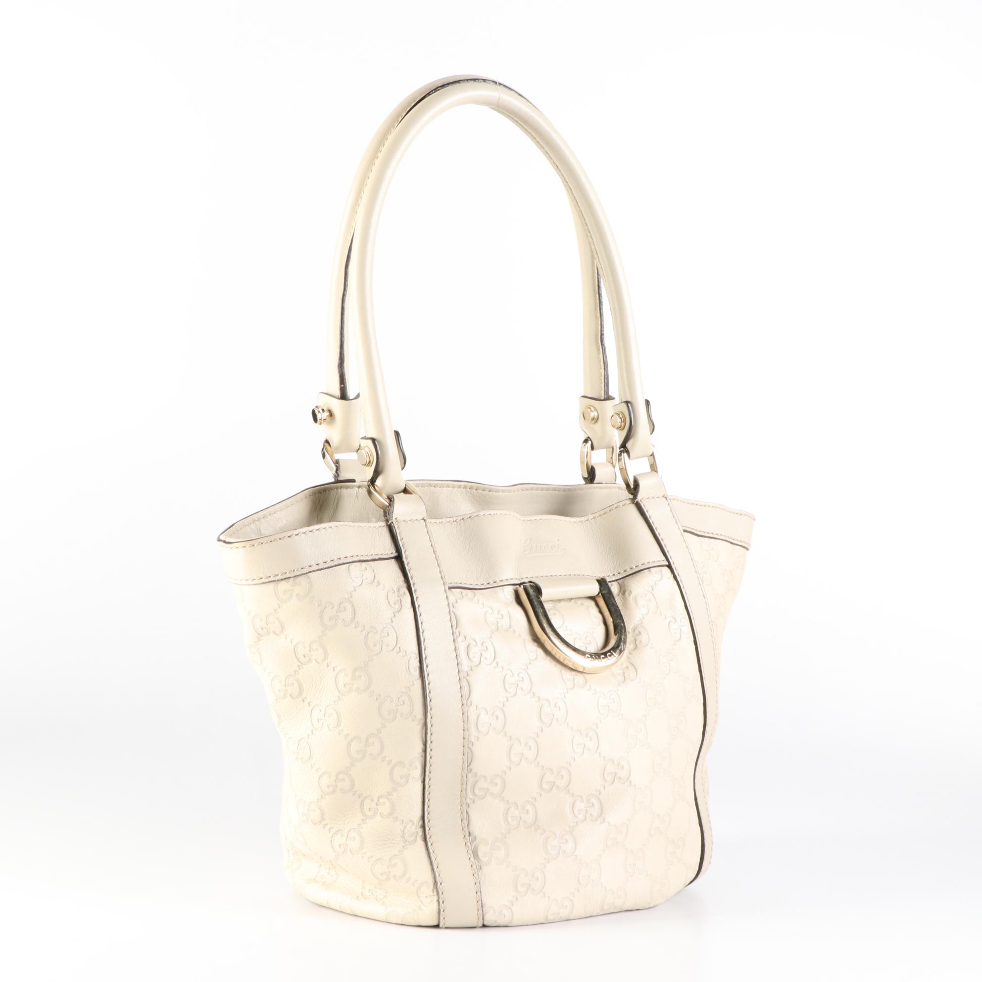 Gucci D-Ring Small Tote Bag in Guccissima and Grain Leather