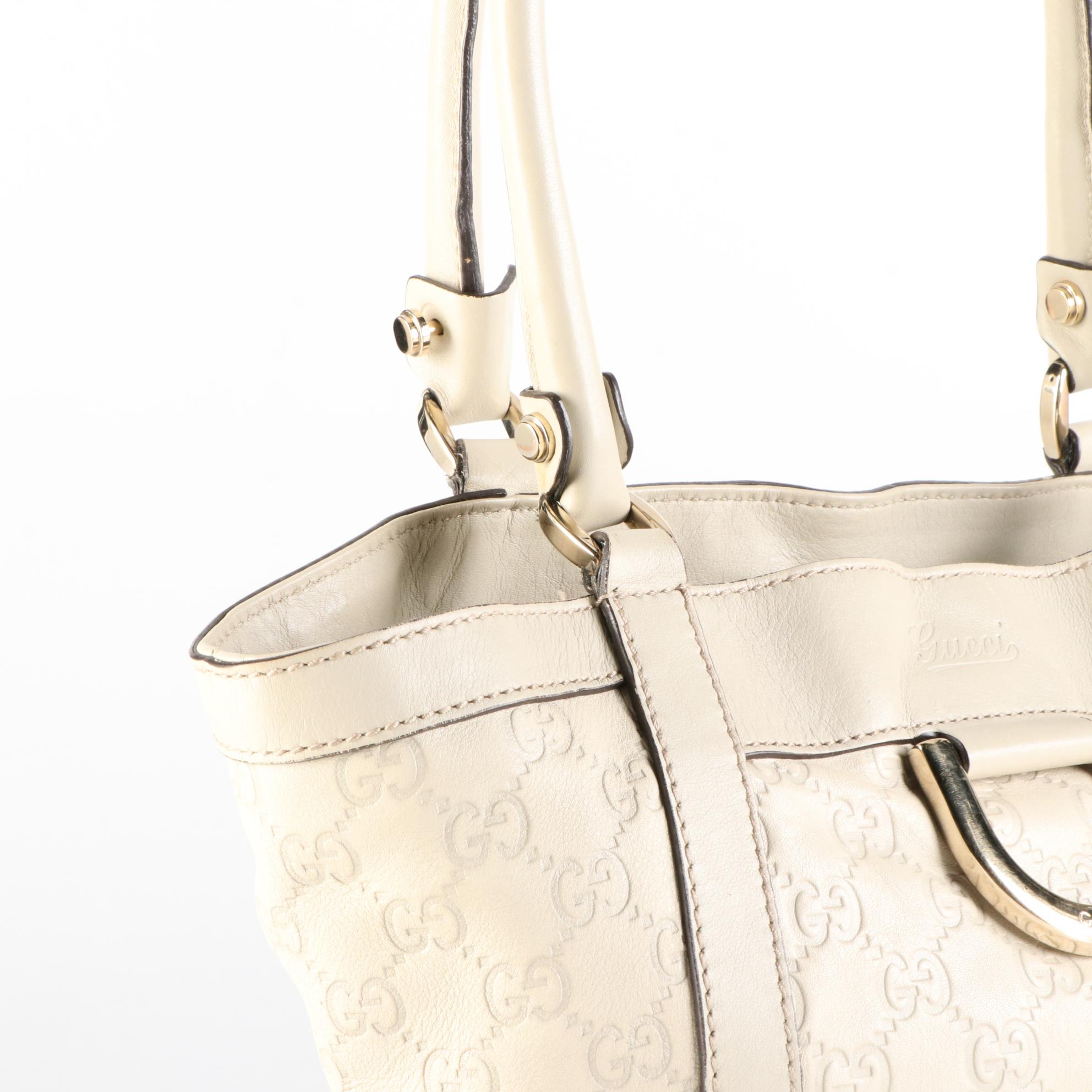 Gucci D-Ring Small Tote Bag in Guccissima and Grain Leather