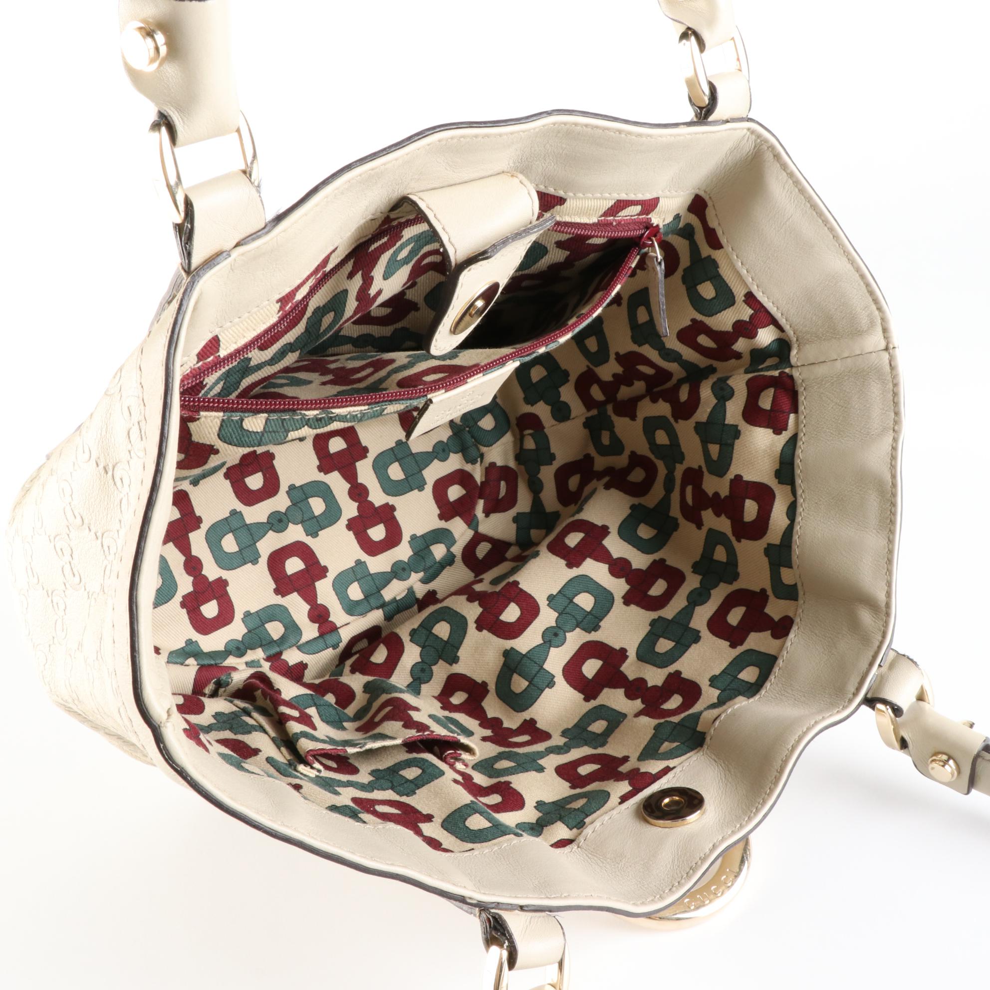 Gucci D-Ring Small Tote Bag in Guccissima and Grain Leather