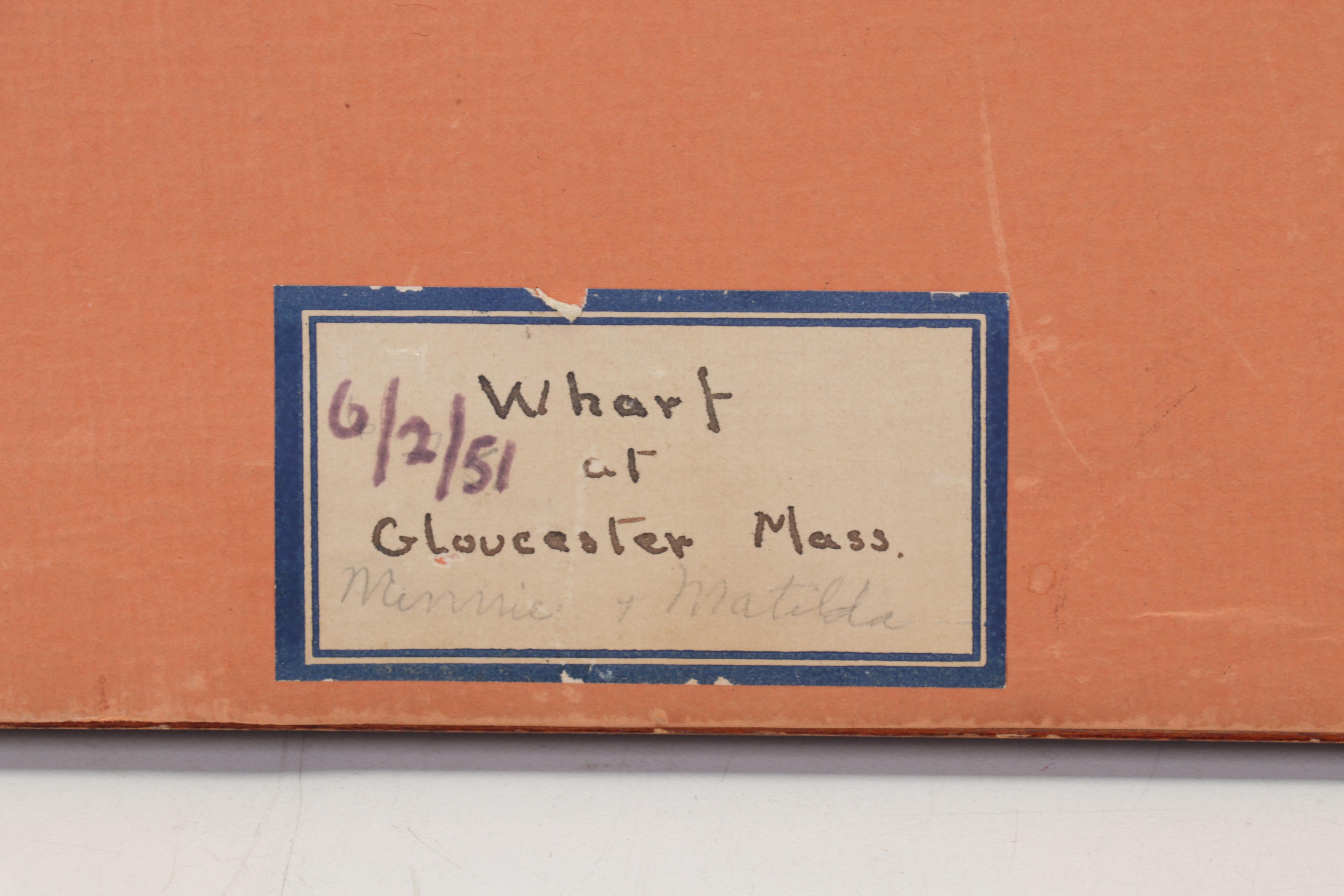 Harry Howe Maritime Oil Painting "Wharf at Gloucester, Mass.," 1951