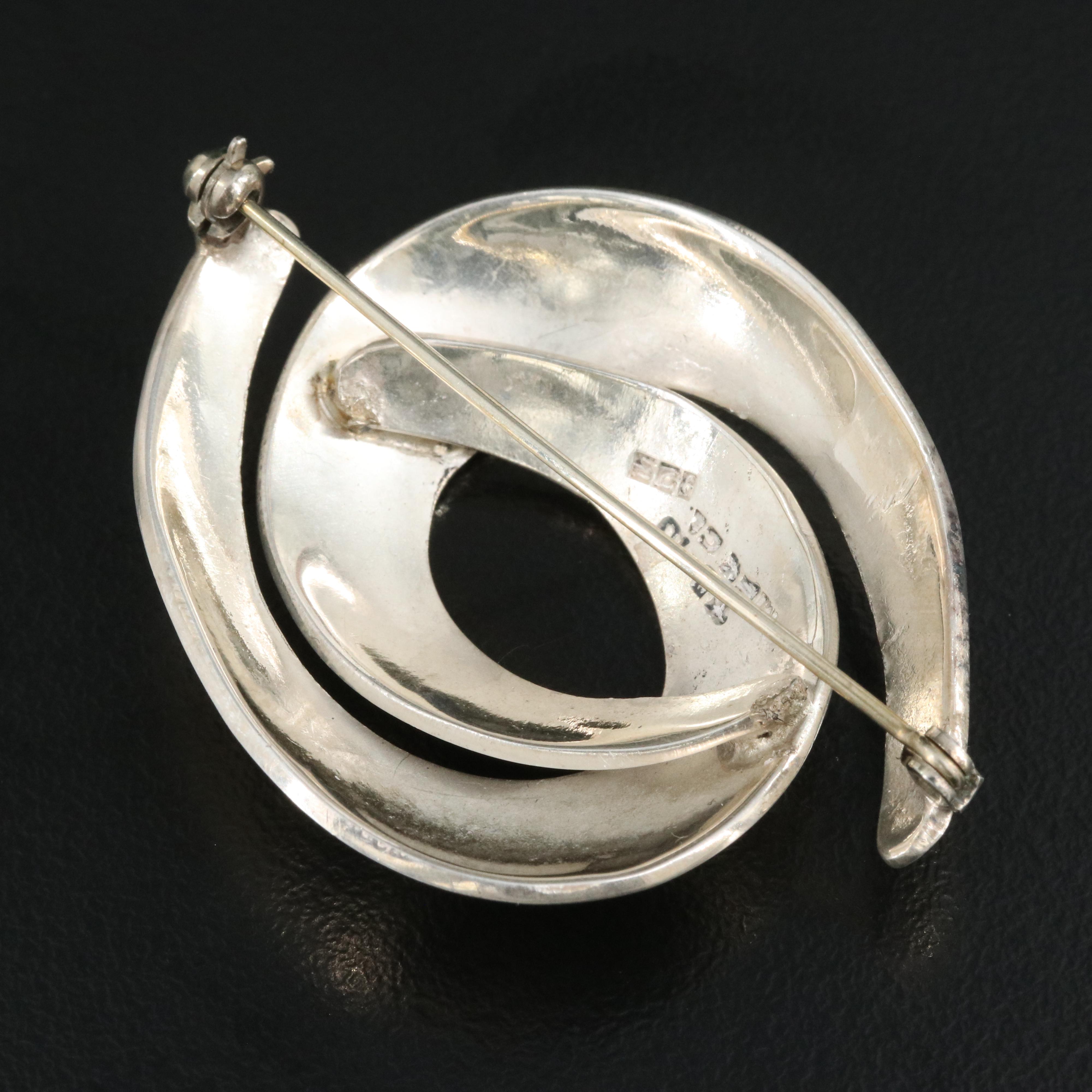 Mexican Sterling Geometric Brooch