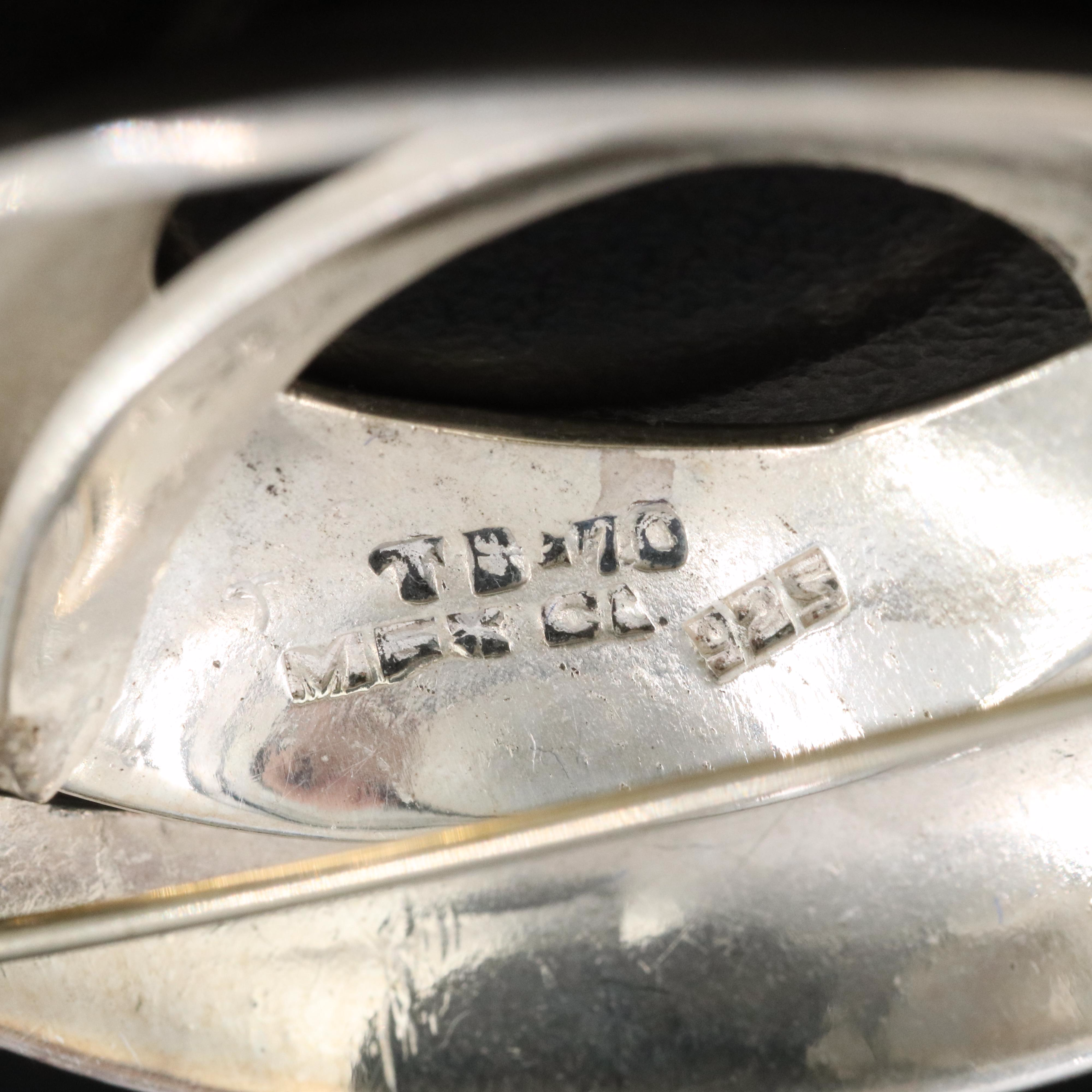 Mexican Sterling Geometric Brooch