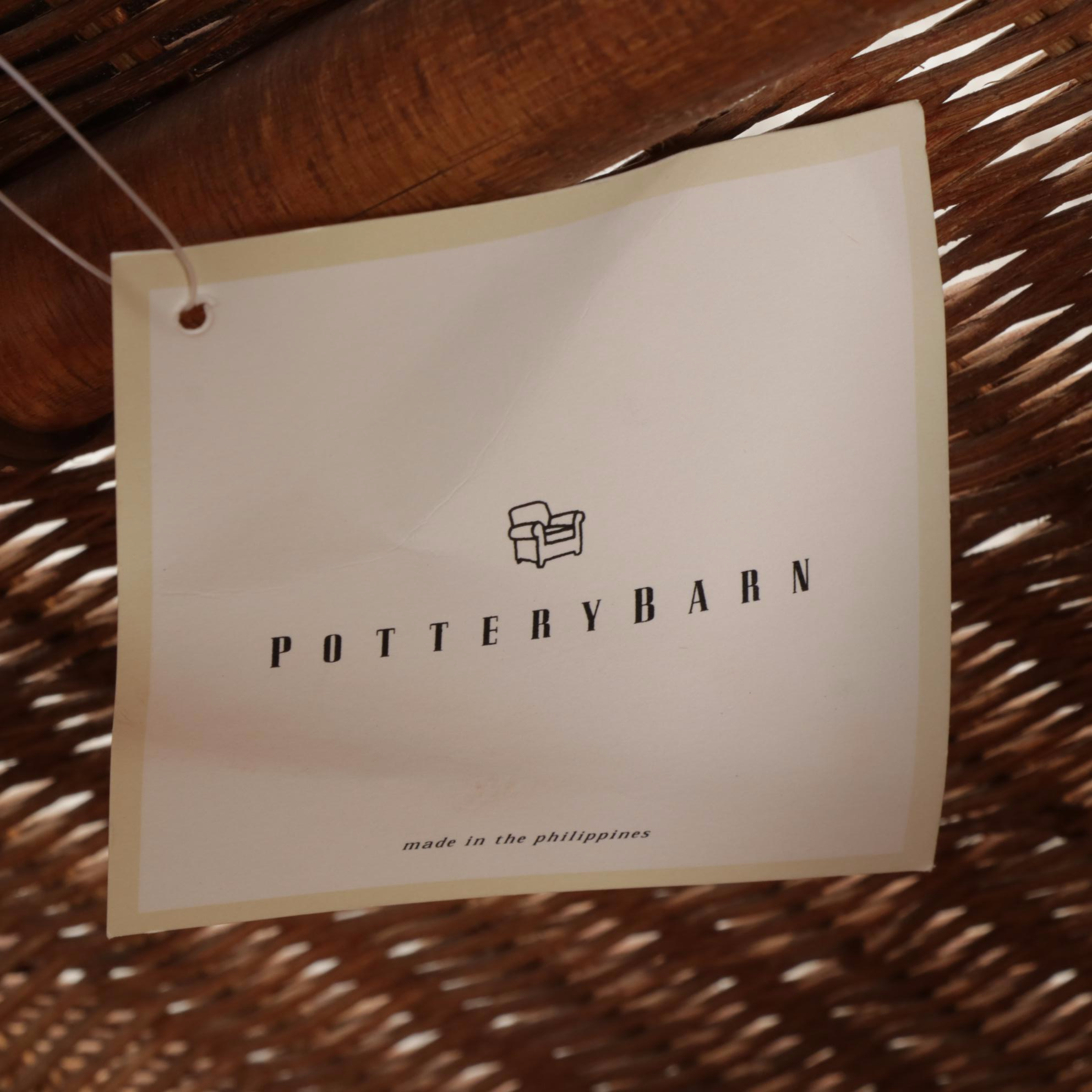 Pottery Barn Wicker Storage Chest with Rattan Stool