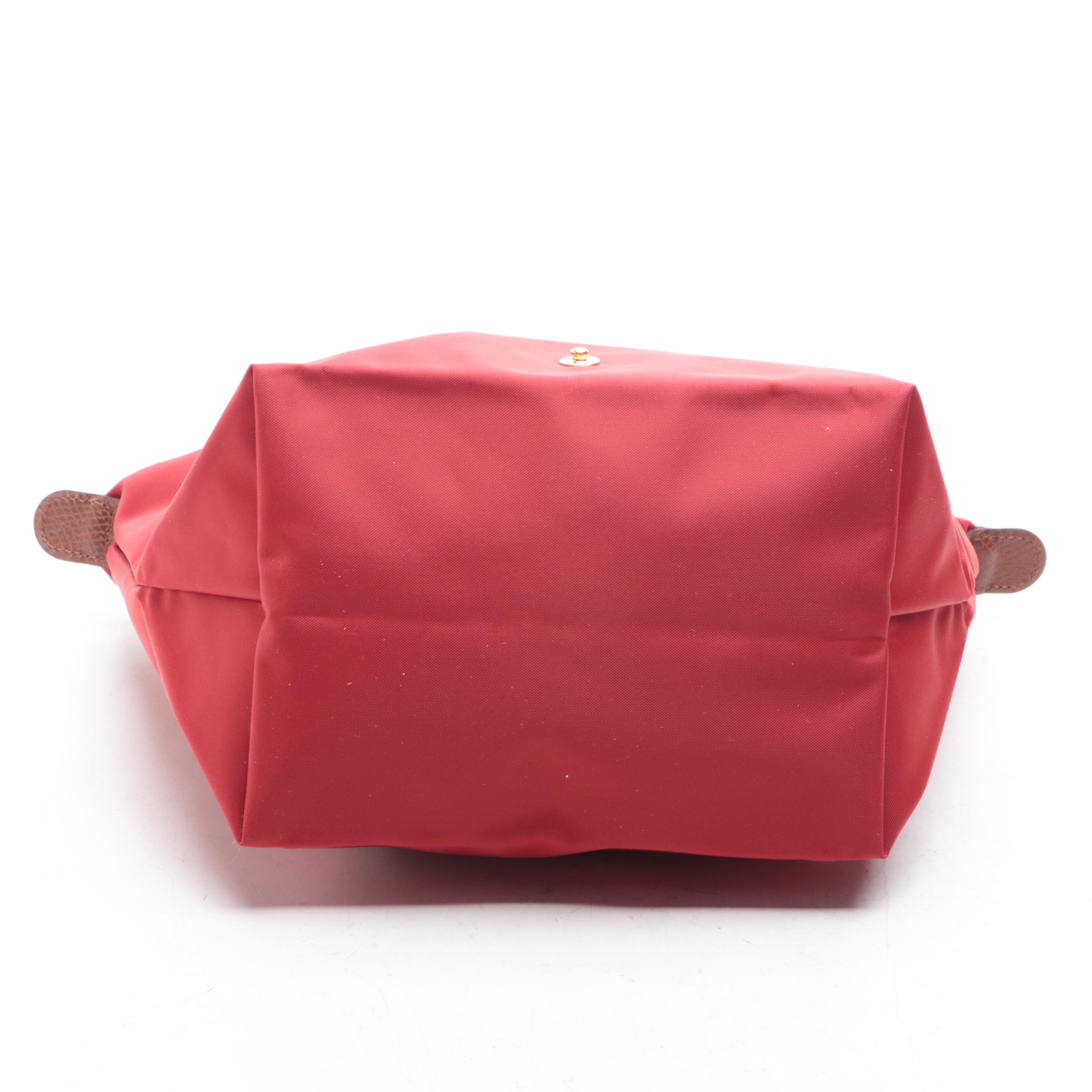 Longchamp Le Pliage Foldable Tote Bag Small in Nylon and Leather