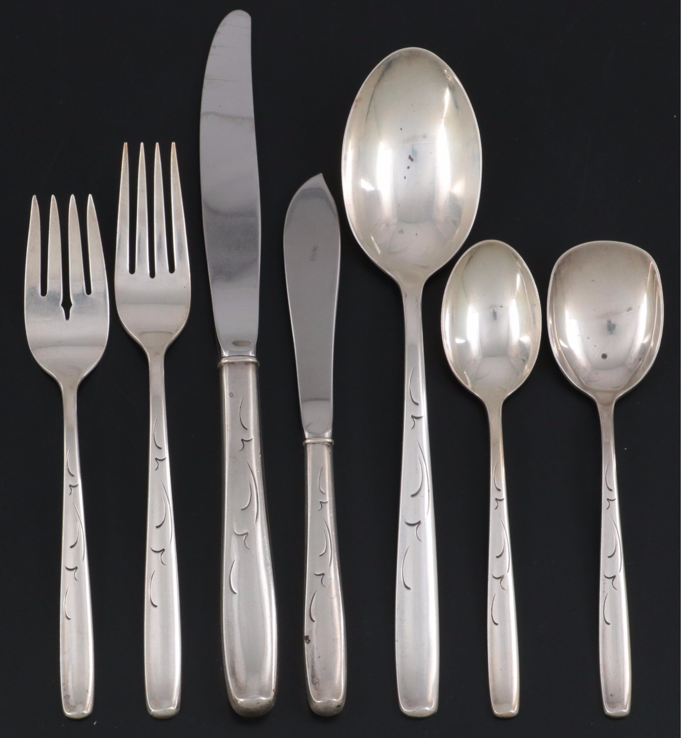 Charter "Silhouette" Sterling Silver Flatware, Mid-20th Century