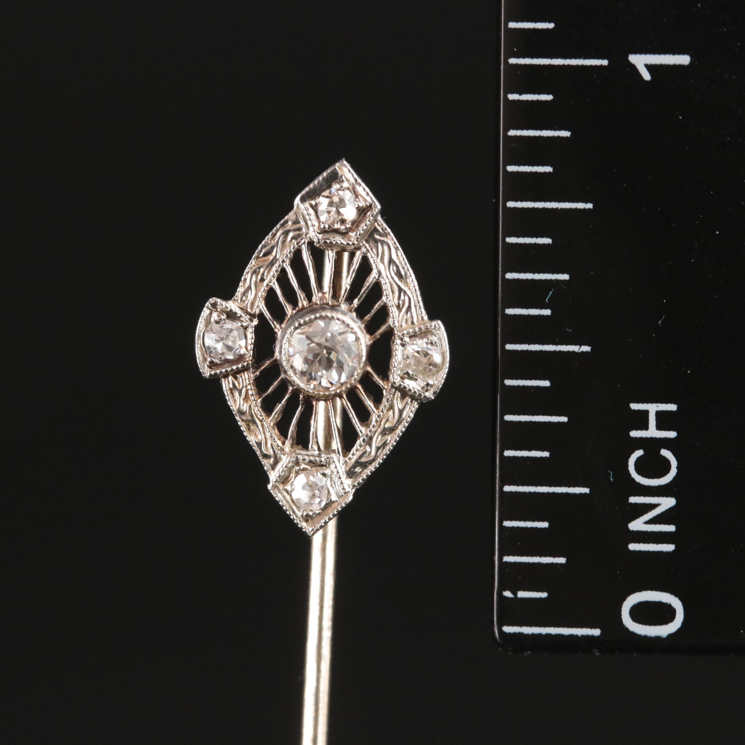 Art Deco 0.25 CTW Diamond Stick Pin