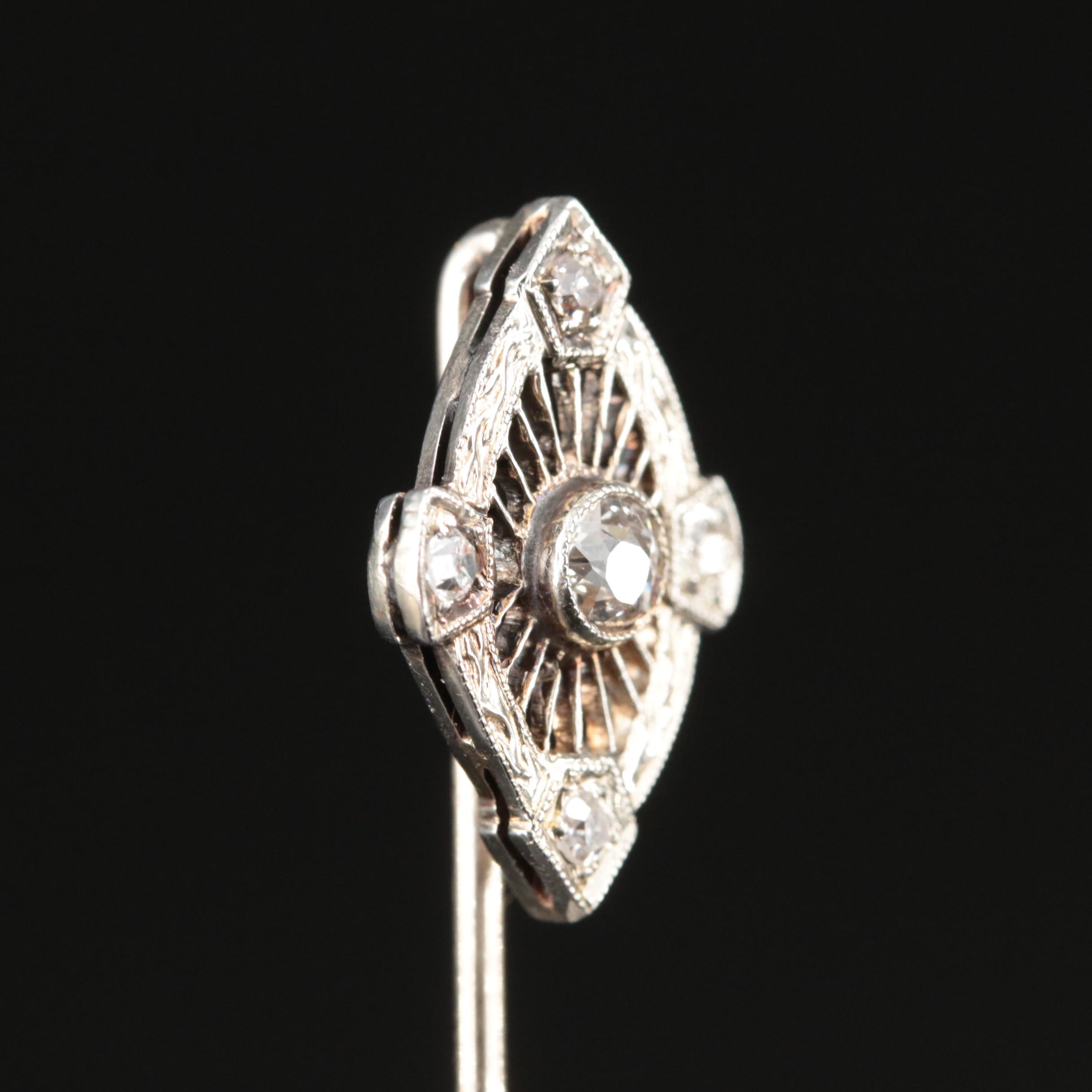Art Deco 0.25 CTW Diamond Stick Pin