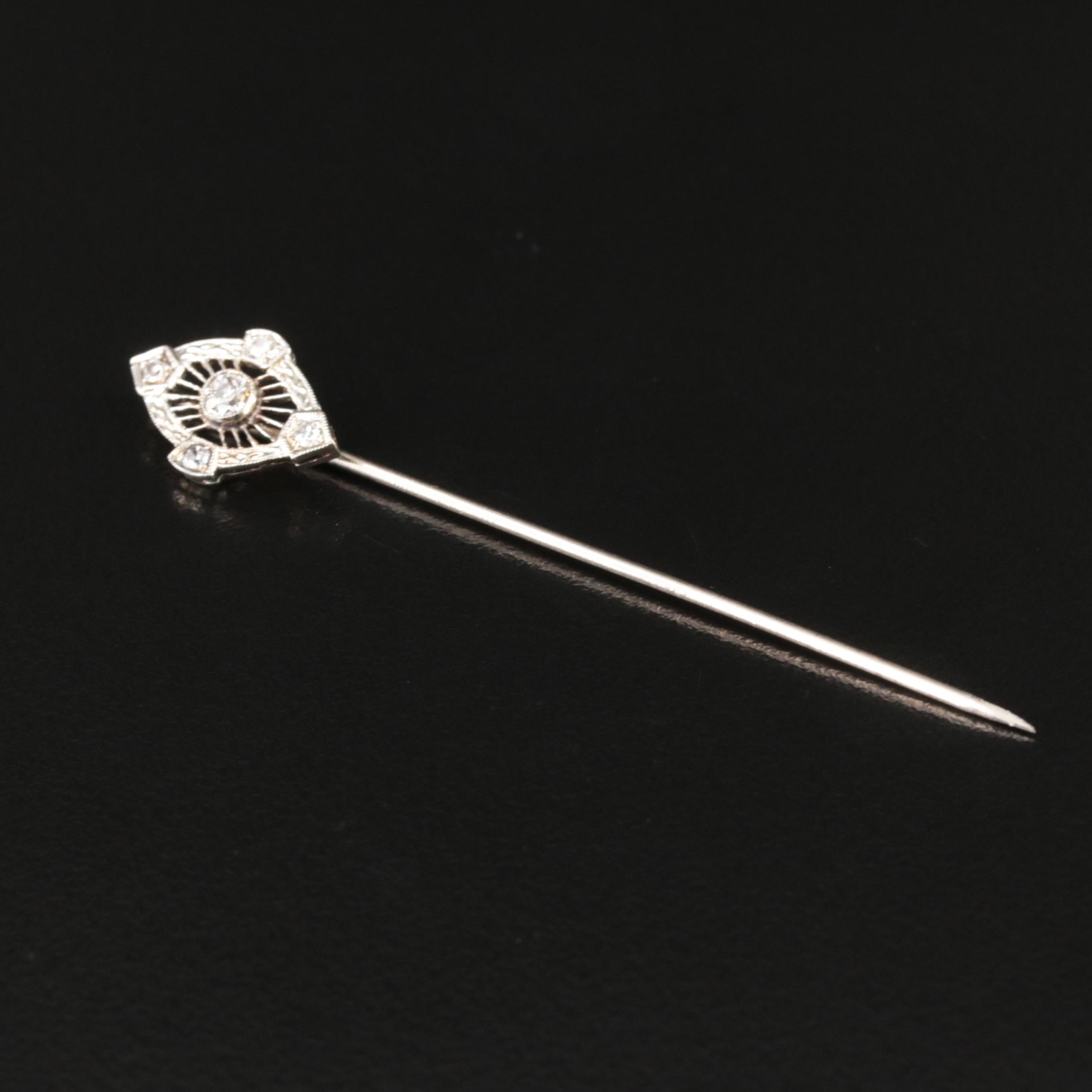 Art Deco 0.25 CTW Diamond Stick Pin