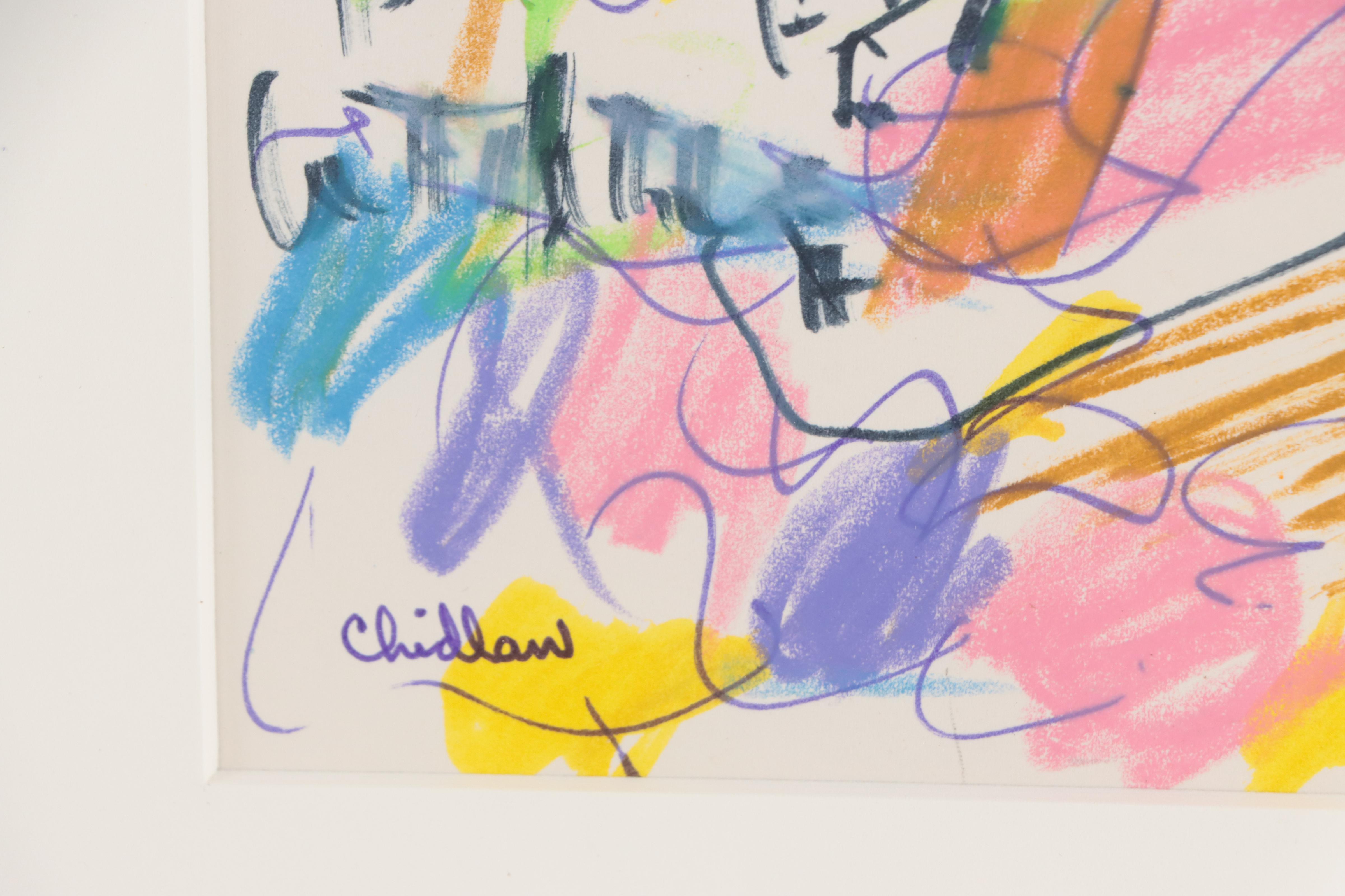 Paul Chidlaw Expressionist Landscape Mixed Media Drawing