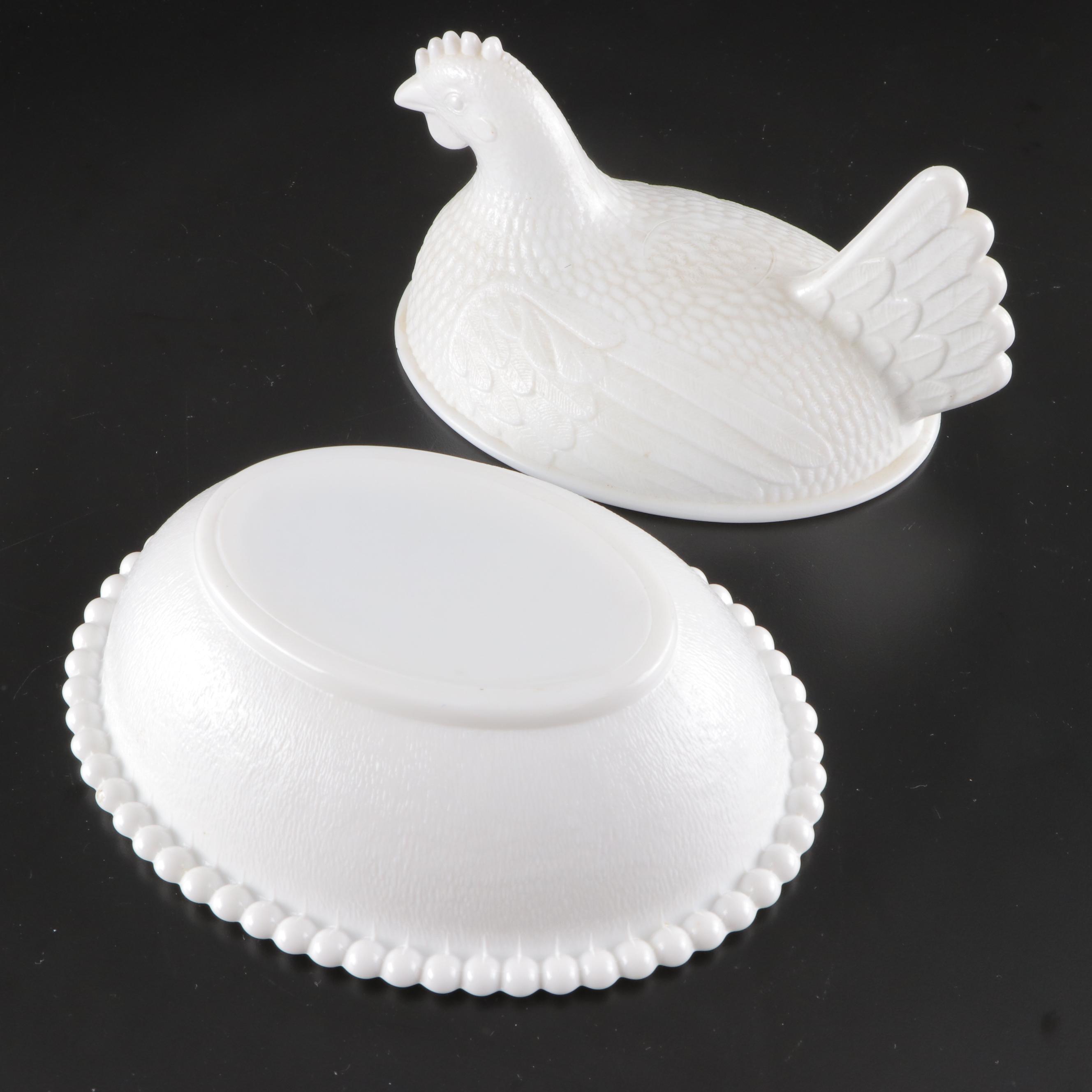 Indiana Glass Hen on Nest Covered Dishes