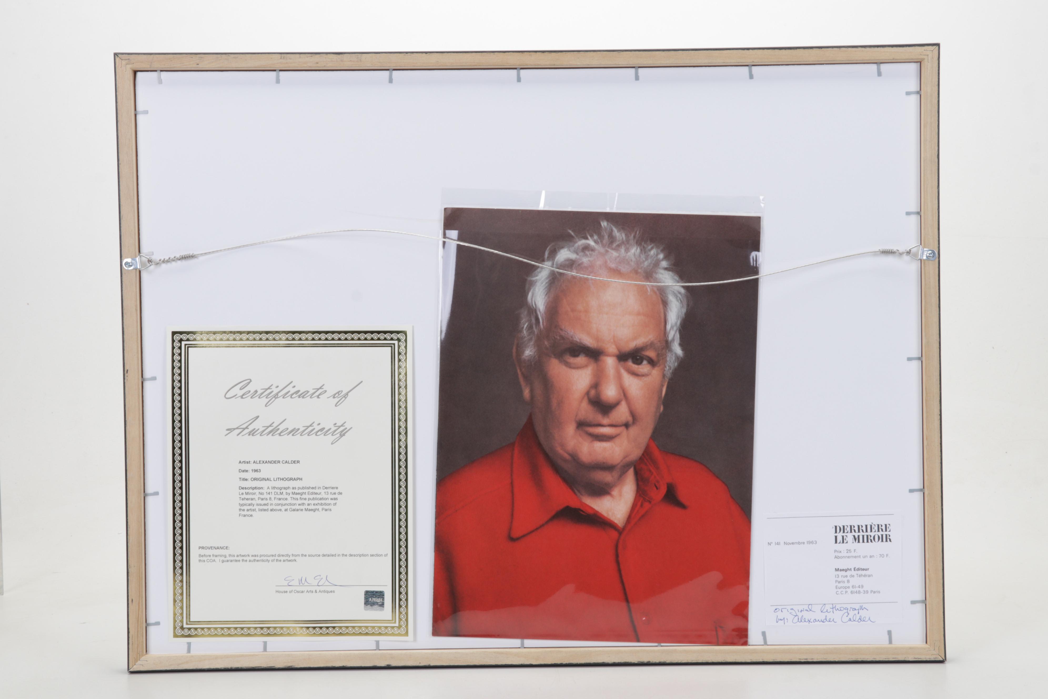 Alexander Calder Double-Page Color Lithograph for "Derrière le Miroir," 1963